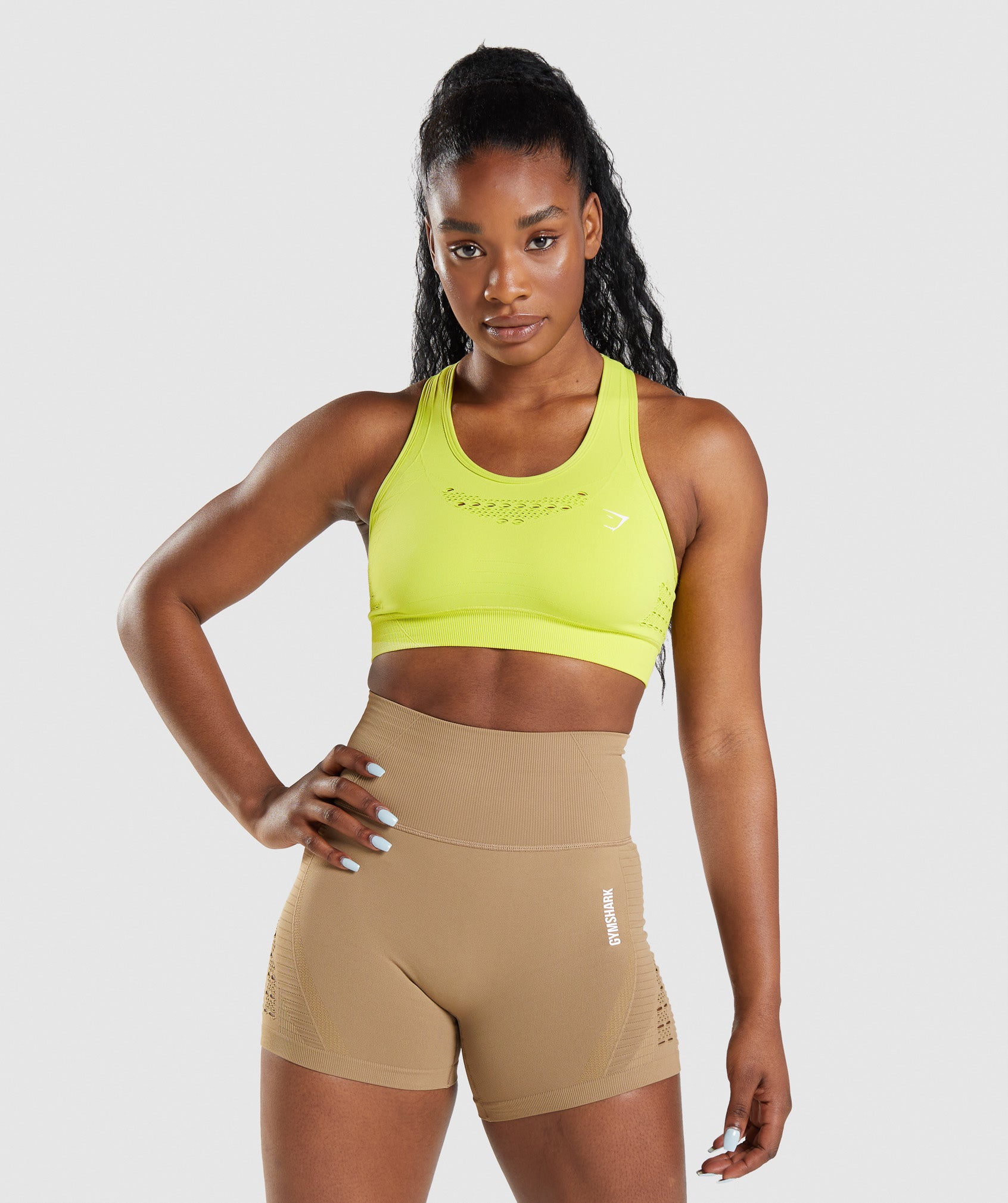 Yellow Women's Gymshark Energy Seamless Sports Bra | OCLJQX-275