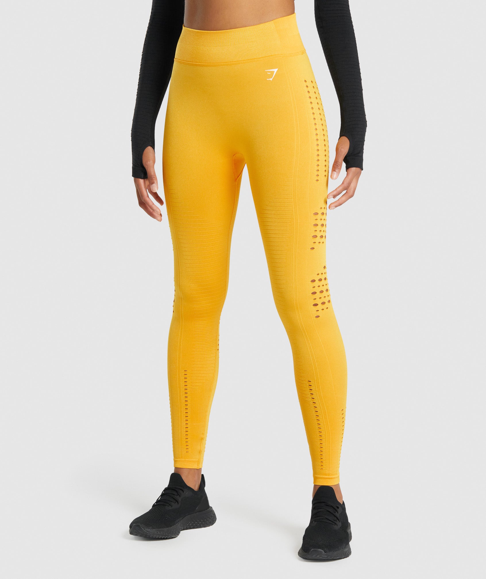 Yellow Women's Gymshark Glow Seamless Tights Leggings | KJNPUL-652