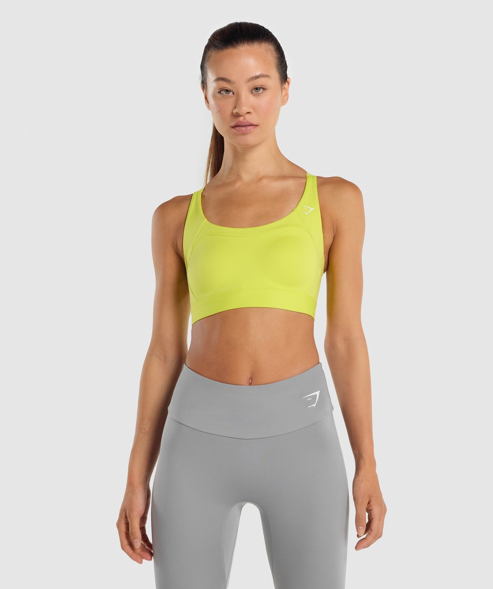 Yellow Women's Gymshark Racer Back Sports Bra | GNXJDY-261