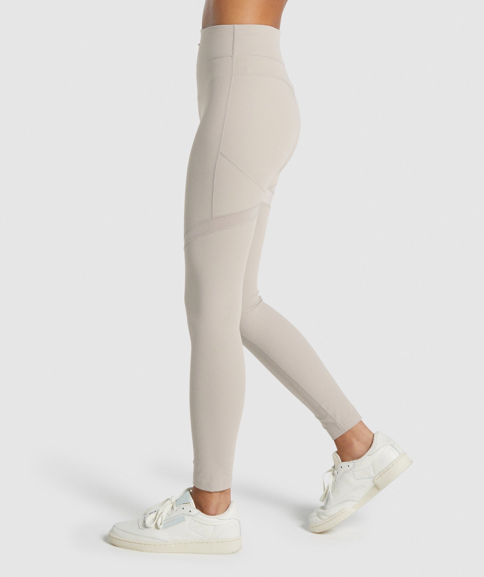 Beige Women's Gymshark Whitney Mesh Leggings | MDPLIS-942