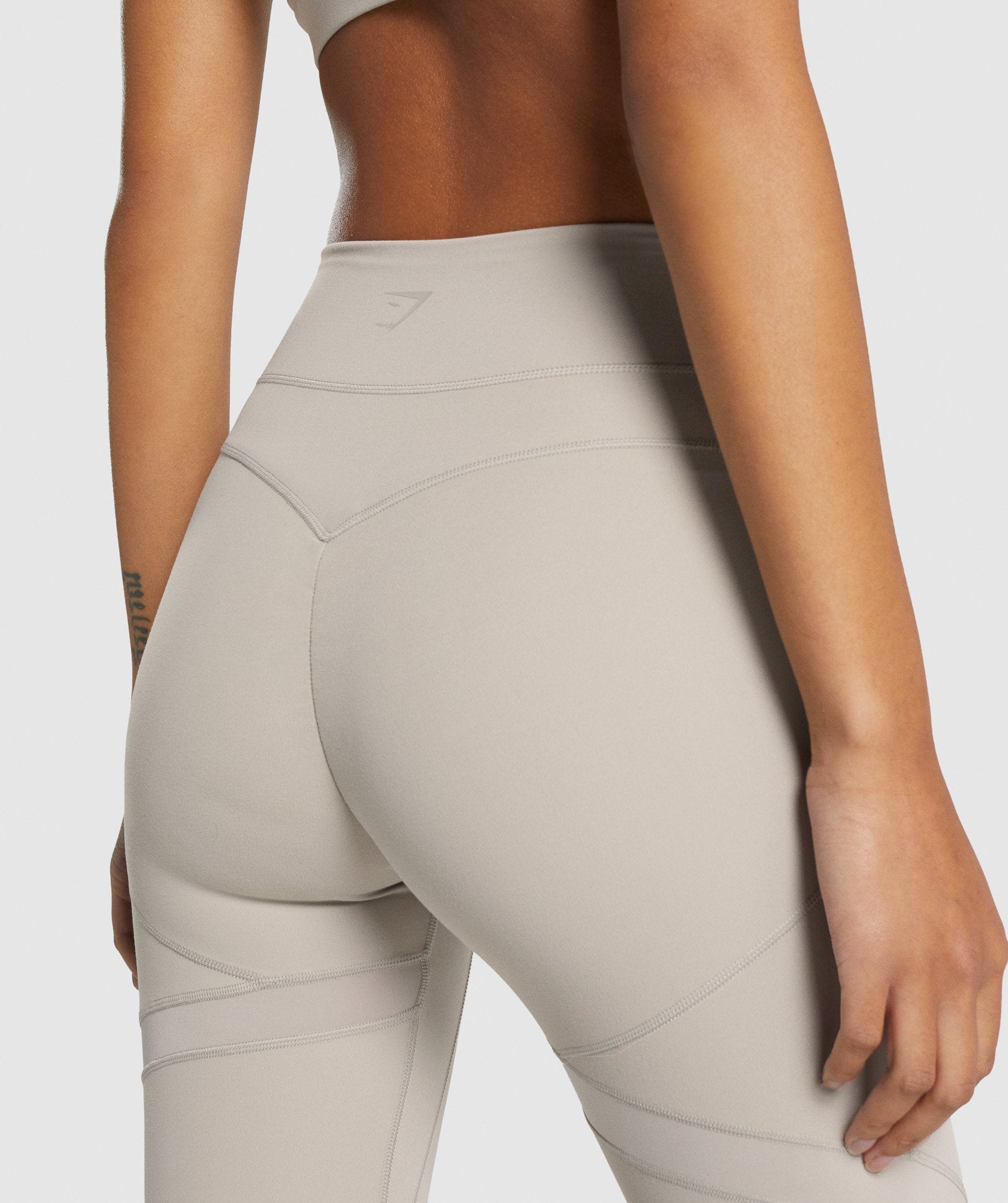 Beige Women's Gymshark Whitney Mesh Leggings | MDPLIS-942