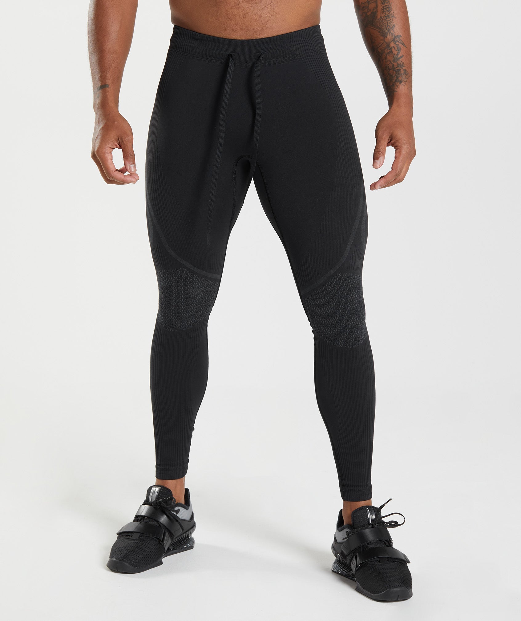 Black / Grey Men\'s Gymshark 315 Seamless Tights Leggings | LVIZMN-978