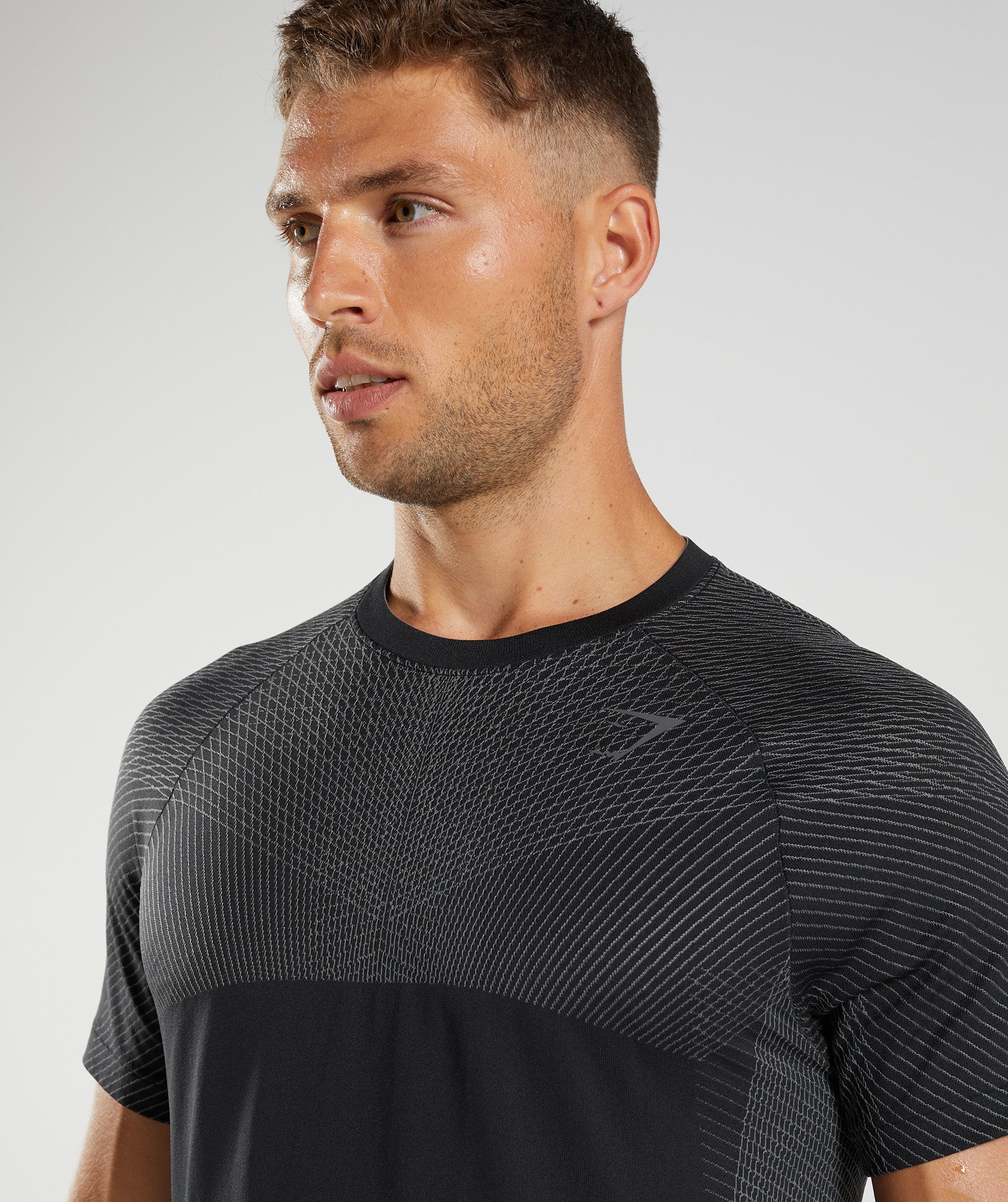 Black / Grey Men's Gymshark Apex Seamless T Shirts | XQLWDO-831