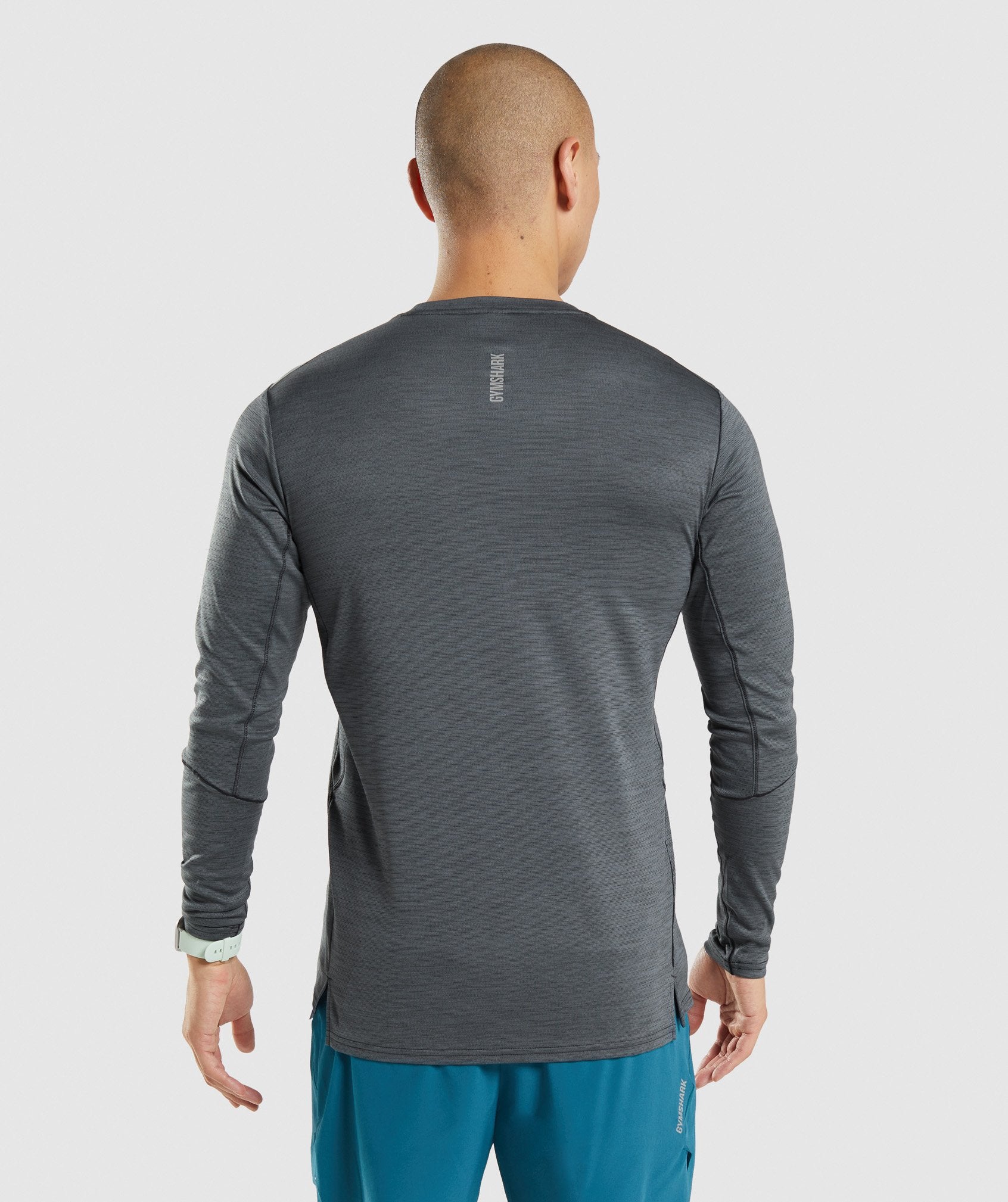 Black / Grey Men's Gymshark Speed Long Sleeve T Shirts | IDPEMX-627