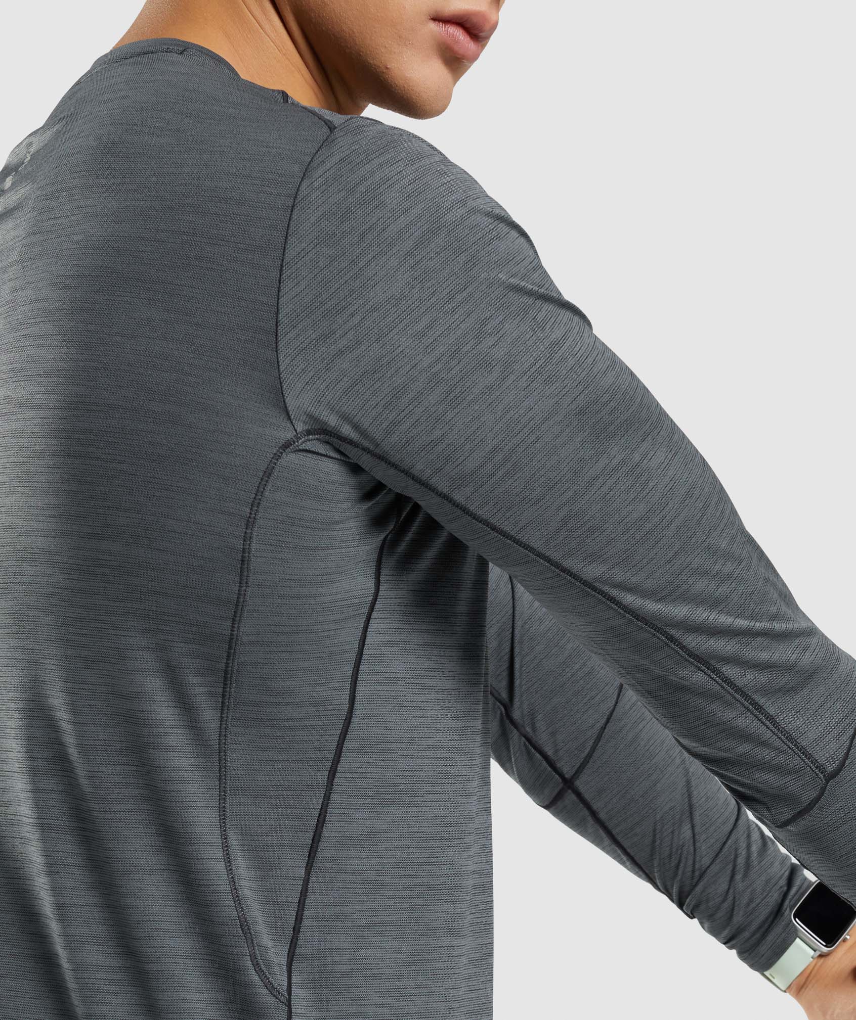 Black / Grey Men's Gymshark Speed Long Sleeve T Shirts | IDPEMX-627