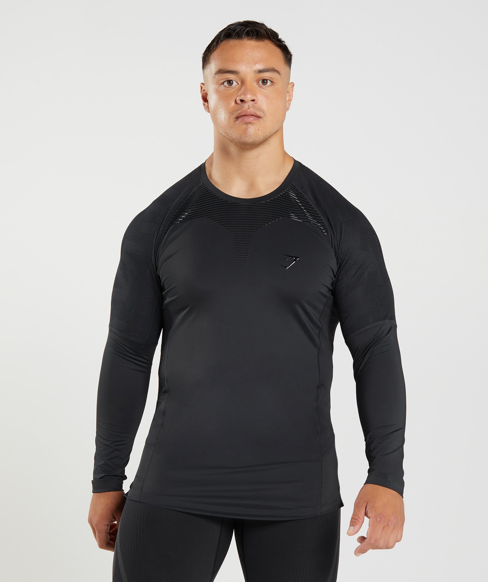 Black Men\'s Gymshark 315 Long Sleeve T Shirts | IKWMZP-742