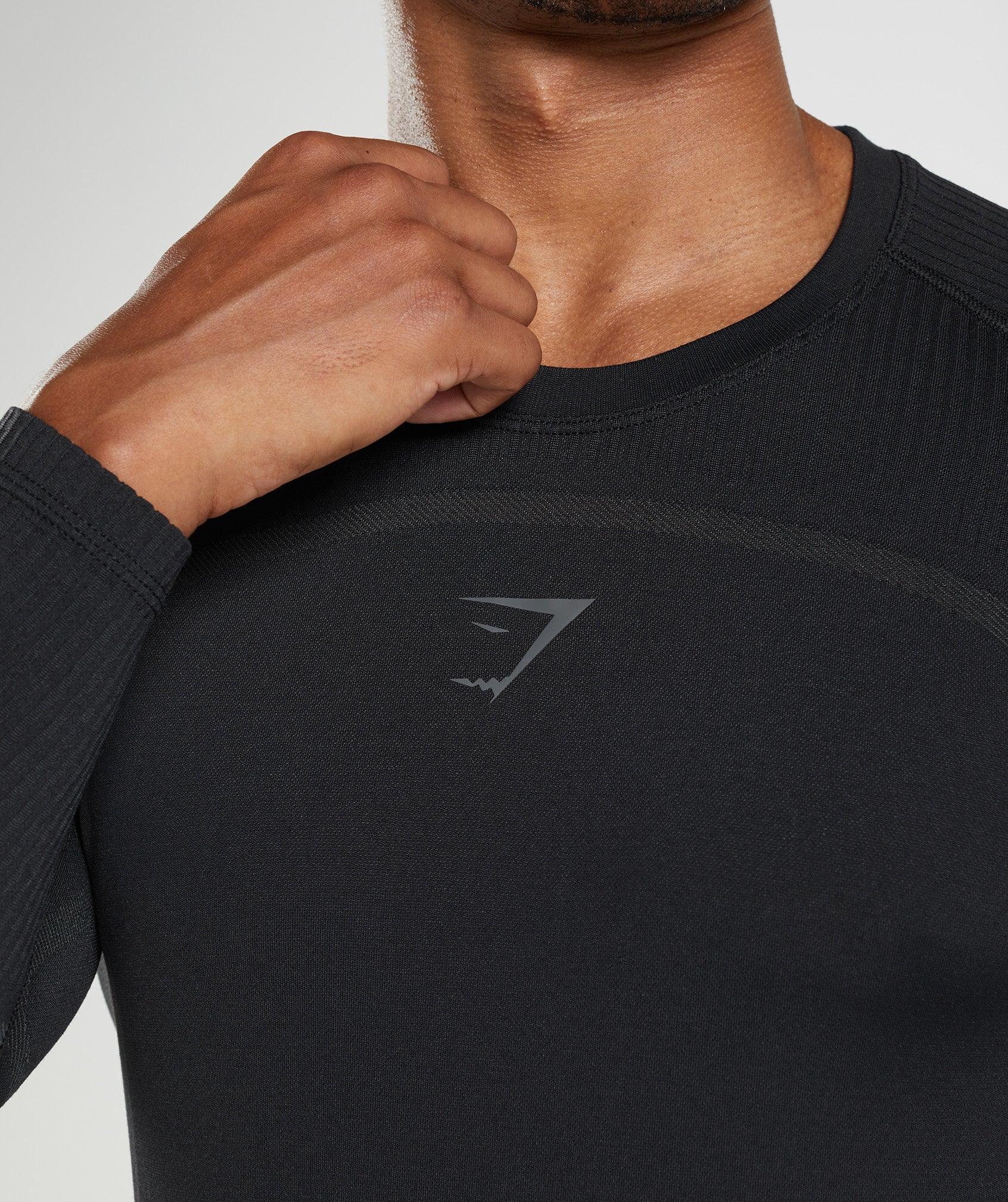 Black Men's Gymshark 315 Long Sleeve T Shirts | IVGJBH-947