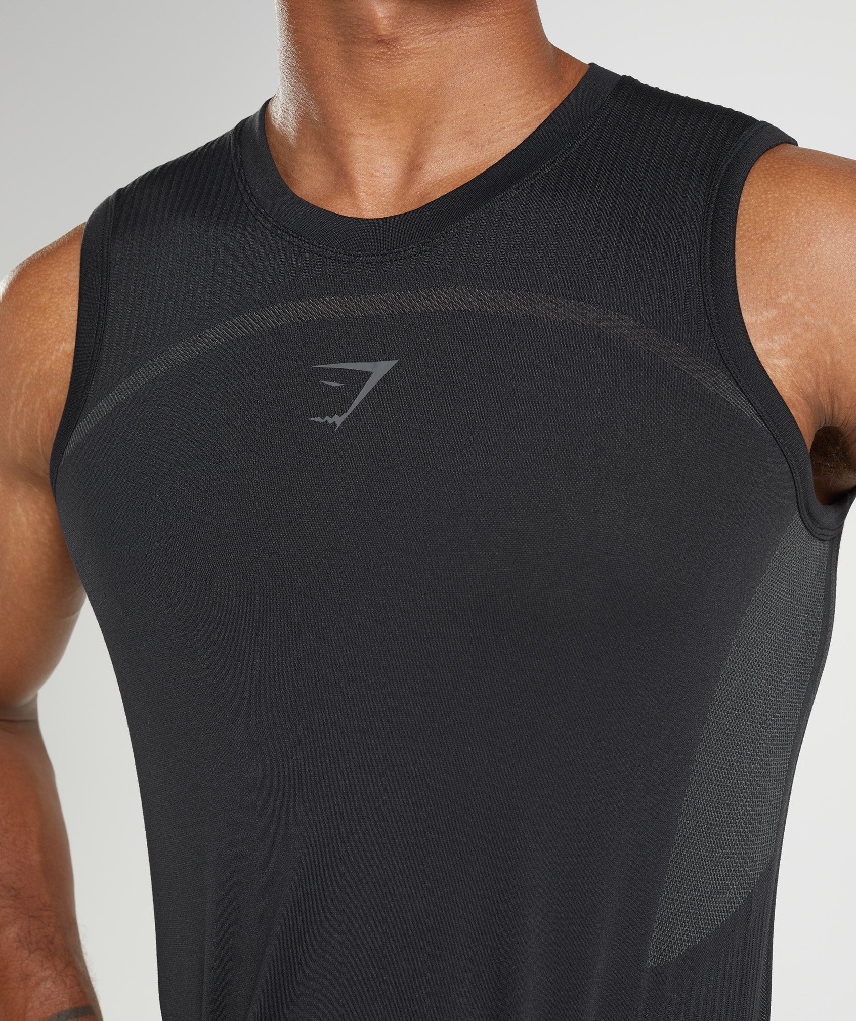 Black Men's Gymshark 315 Seamless Tanks | CUQZRK-524