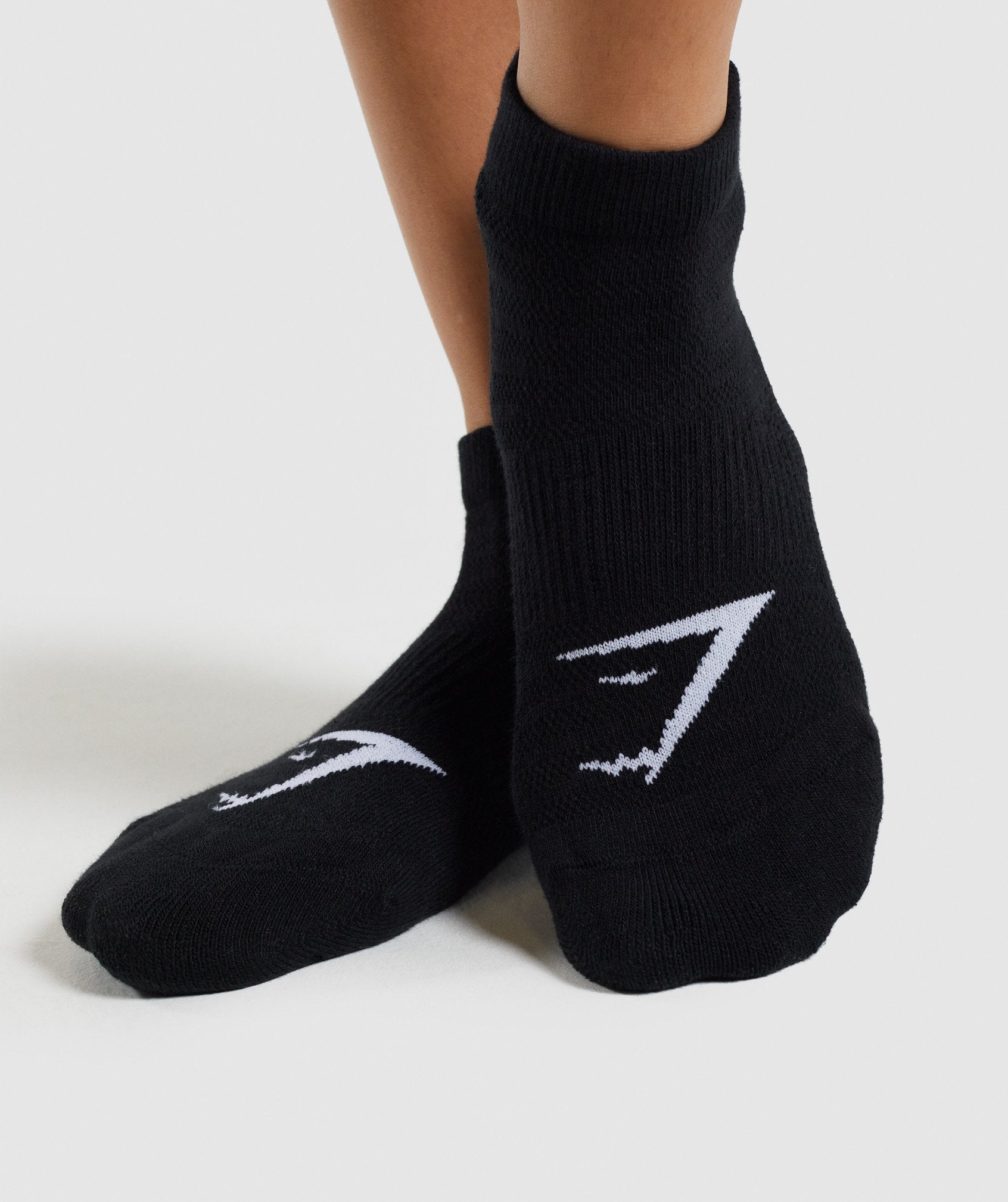 Black Men's Gymshark Ankle 3pk Socks | VASGKZ-249