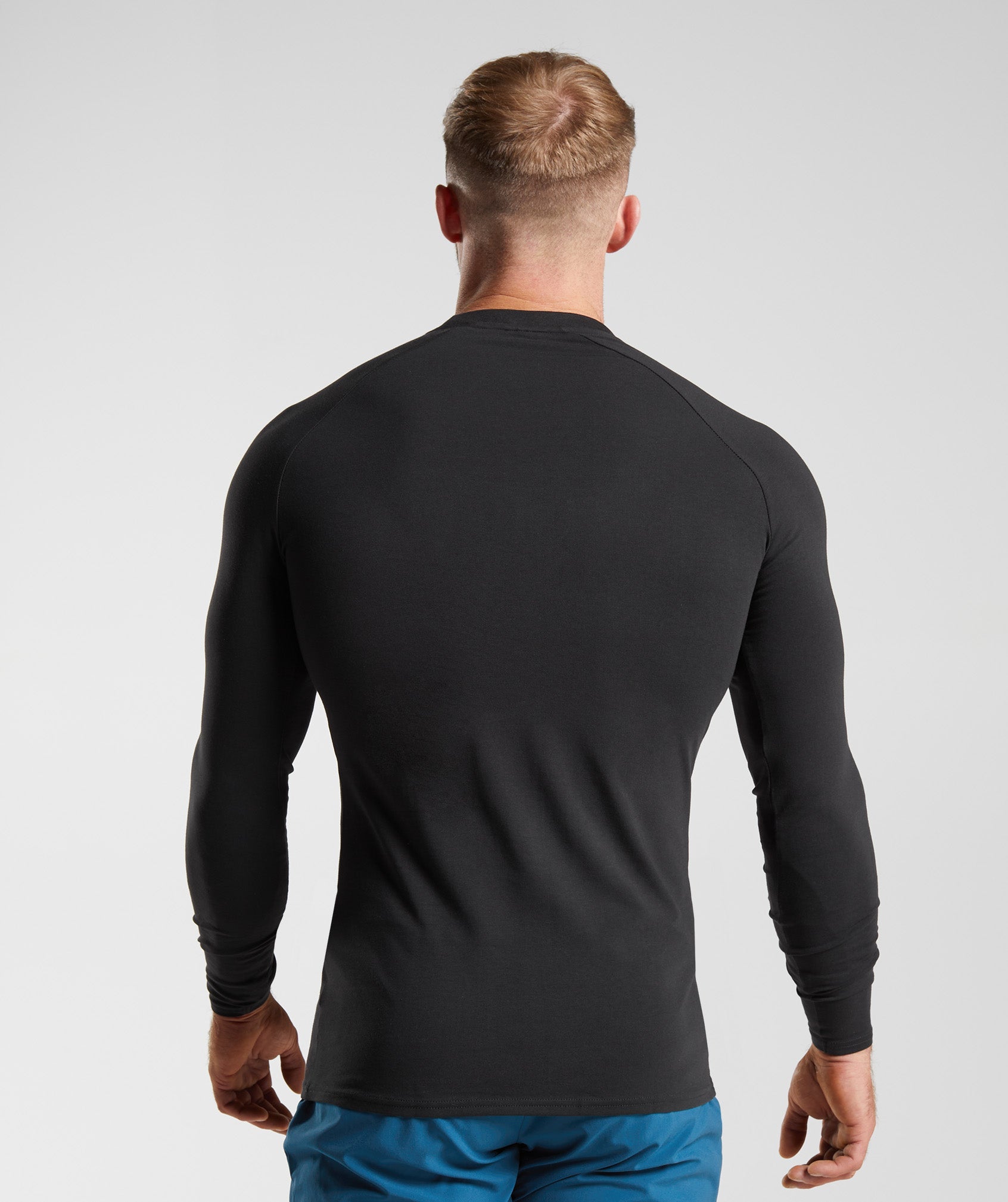 Black Men's Gymshark Apollo Long Sleeve T Shirts | UTFVMO-095