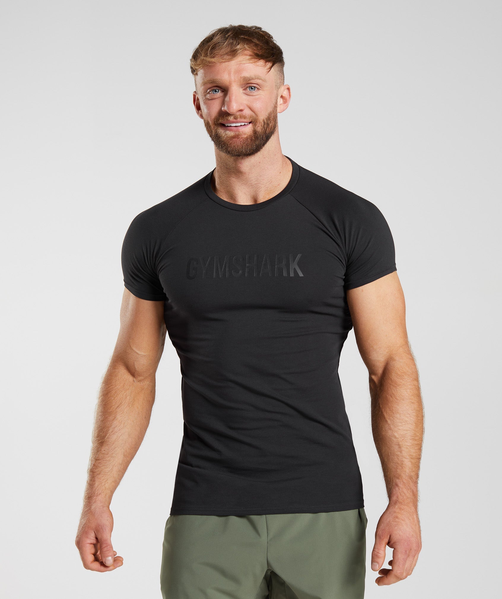 Black Men\'s Gymshark Apollo T Shirts | QGUBXZ-784