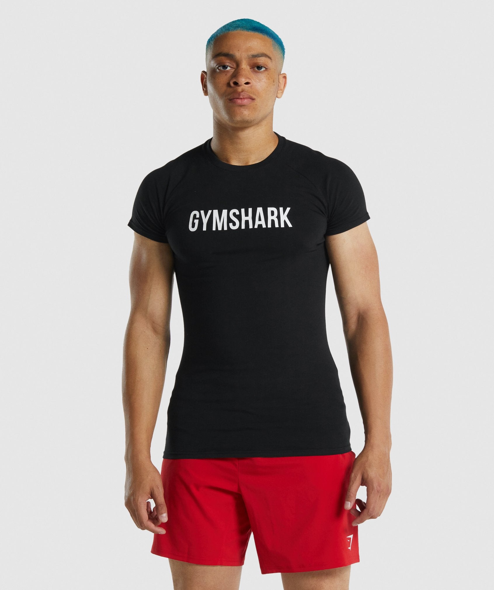 Black Men\'s Gymshark Apollo T Shirts | YVFOUS-847