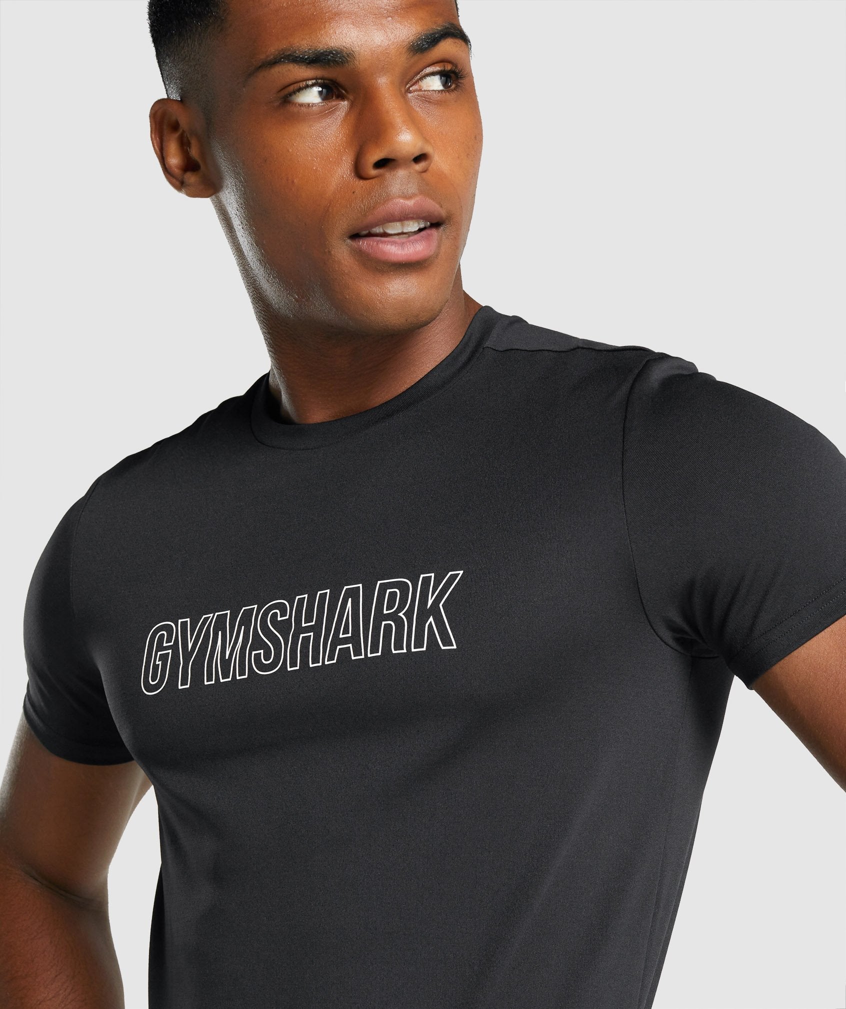 Black Men's Gymshark Arrival Graphic T Shirts | WGISLZ-580