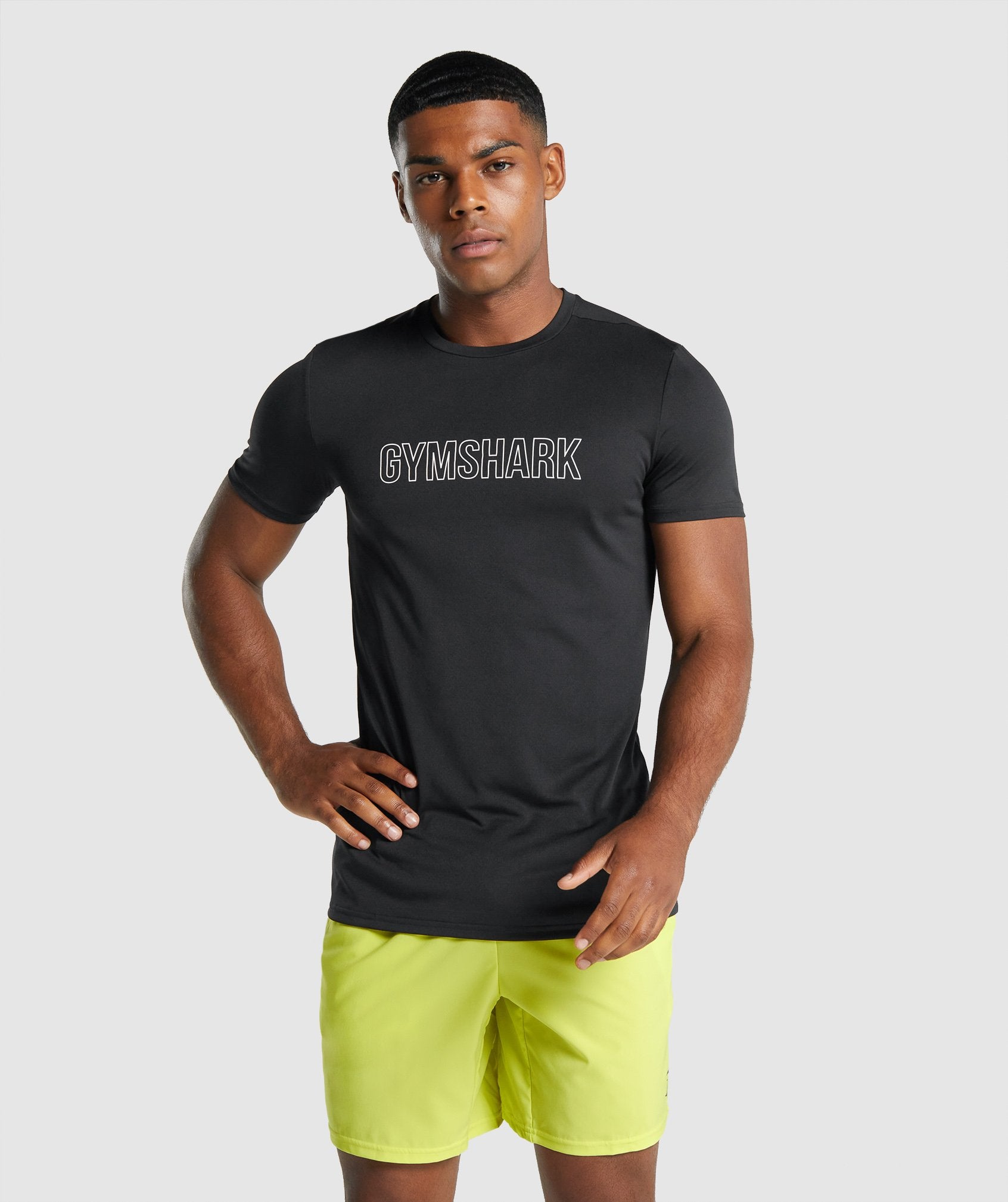 Black Men\'s Gymshark Arrival Graphic T Shirts | WGISLZ-580