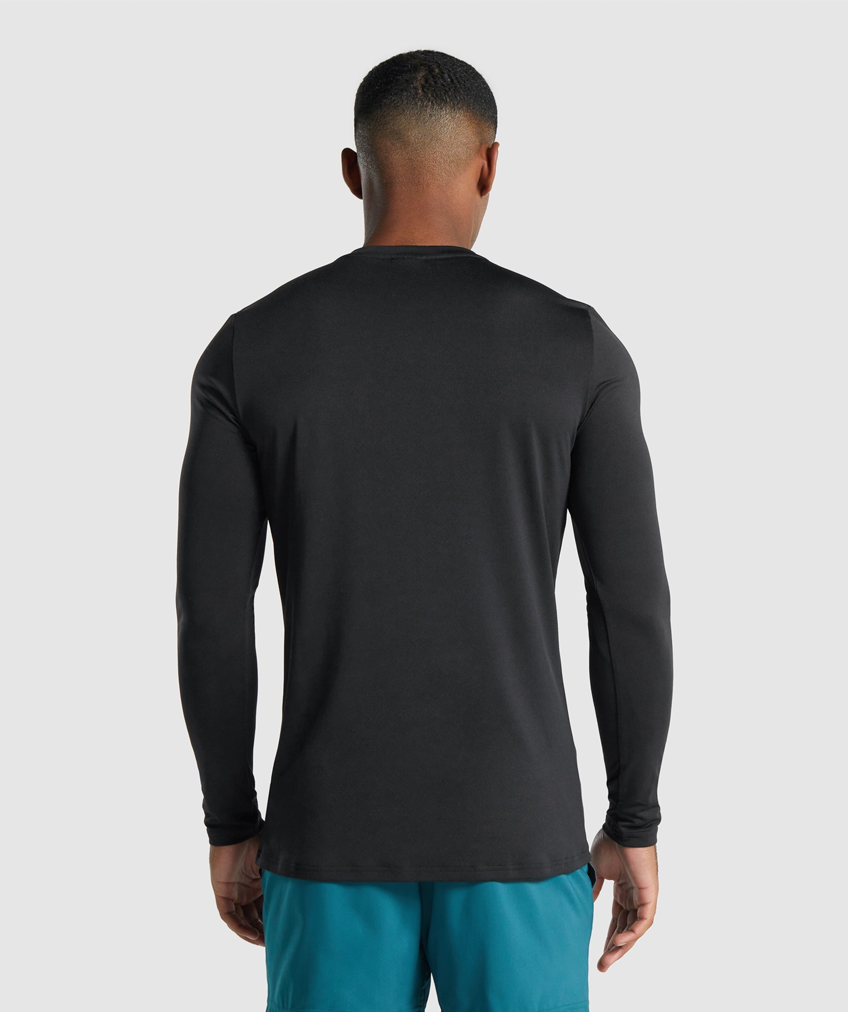 Black Men's Gymshark Arrival Long Sleeve Graphic T Shirts | BFUKLQ-180