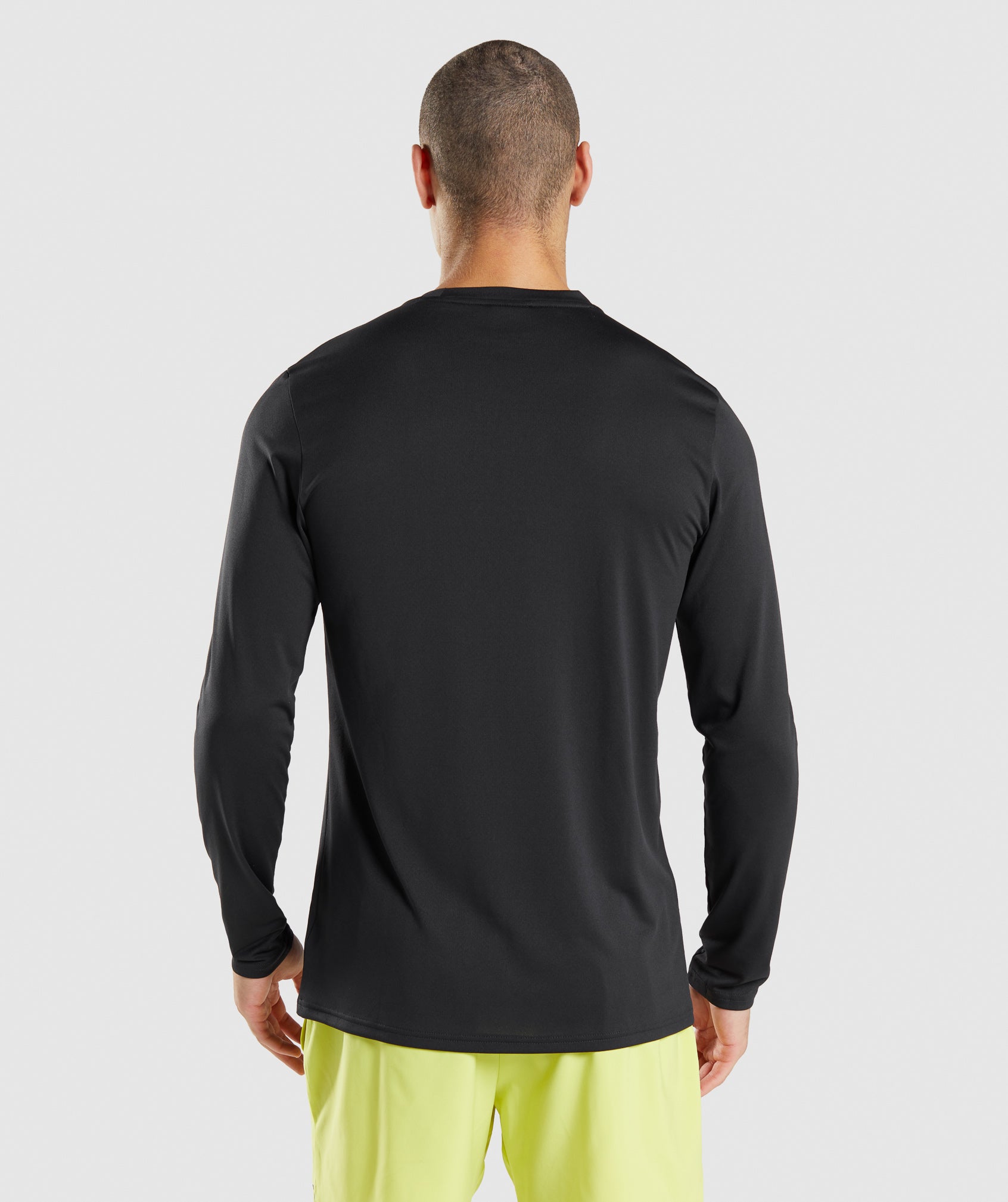 Black Men's Gymshark Arrival Long Sleeve T Shirts | WFMCYV-497