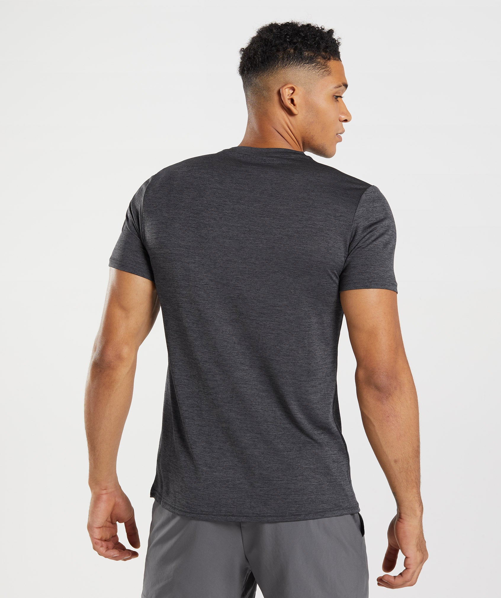 Black Men's Gymshark Arrival Marl T Shirts | XGHREO-426