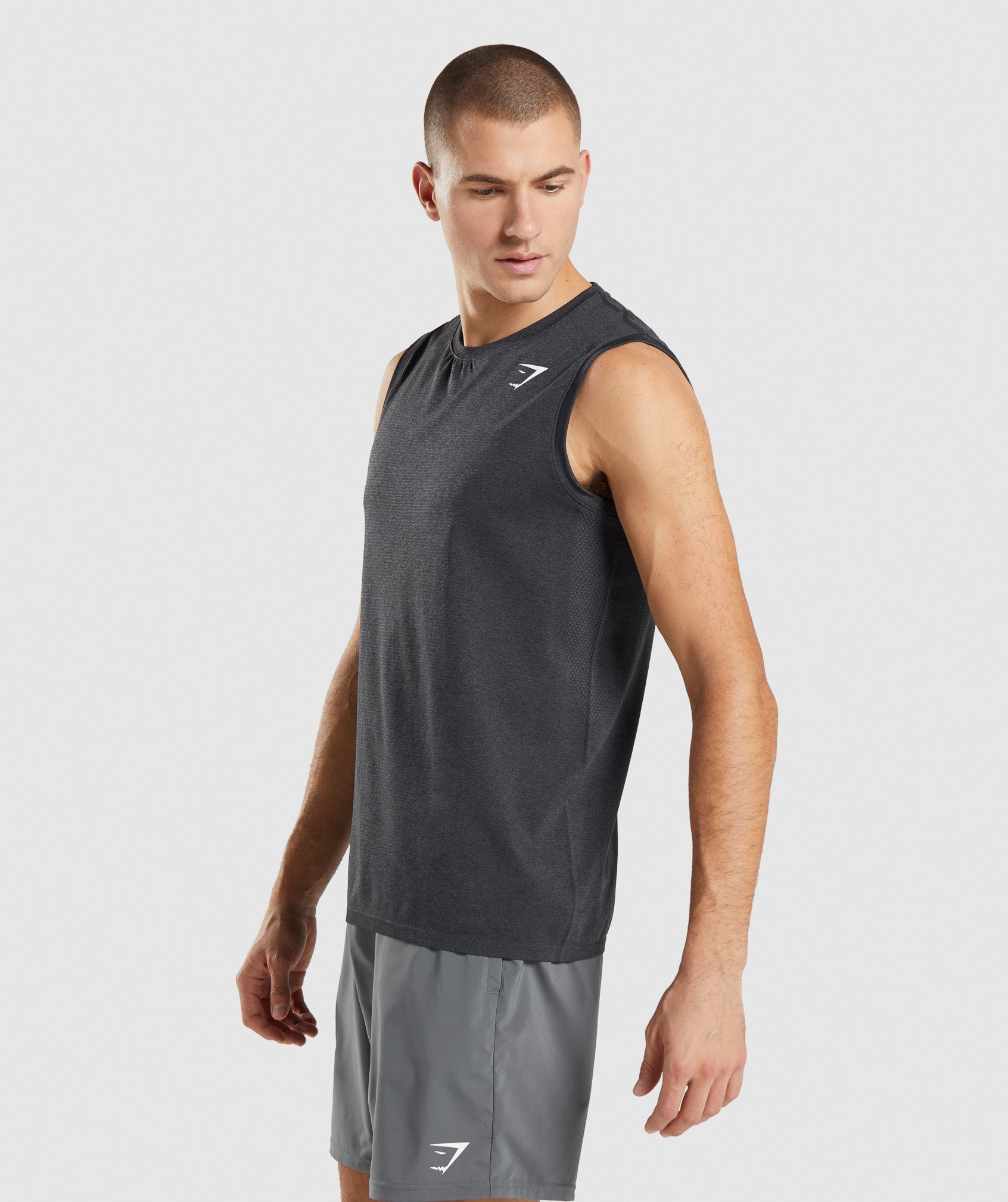 Black Men's Gymshark Arrival Seamless Tanks | FMEIGQ-180