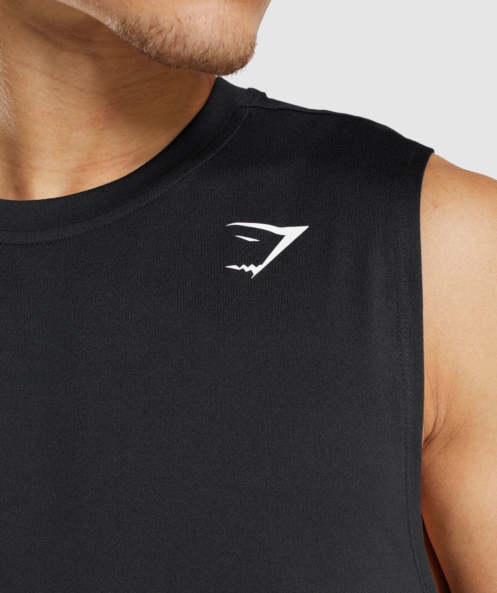 Black Men's Gymshark Arrival Sleeveless T Shirts | XFQLCV-413