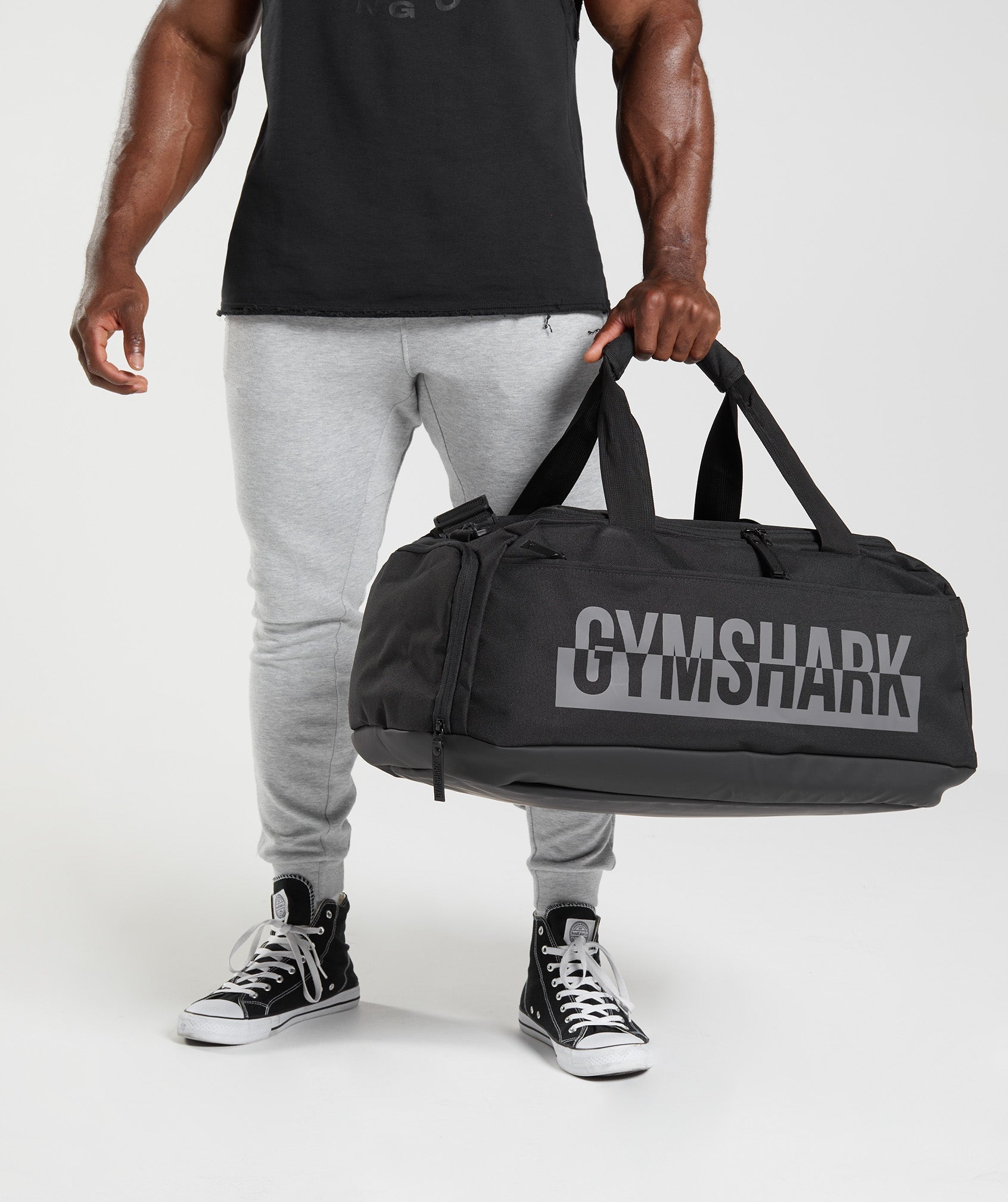 Black Men\'s Gymshark Bold Holdall Bags | HMKFQR-947