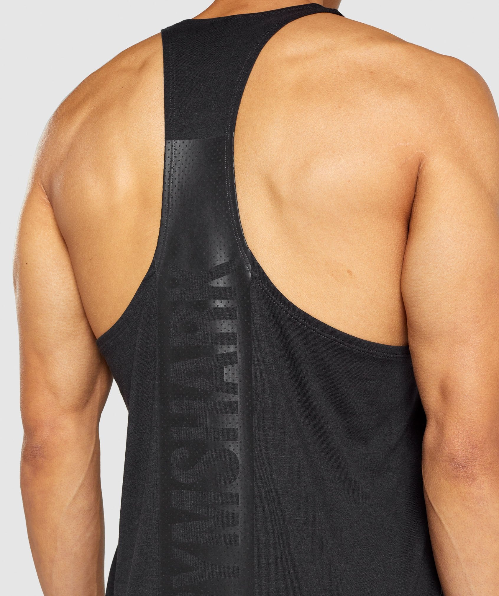 Black Men's Gymshark Bold Stringer Vest | LAVIBU-371