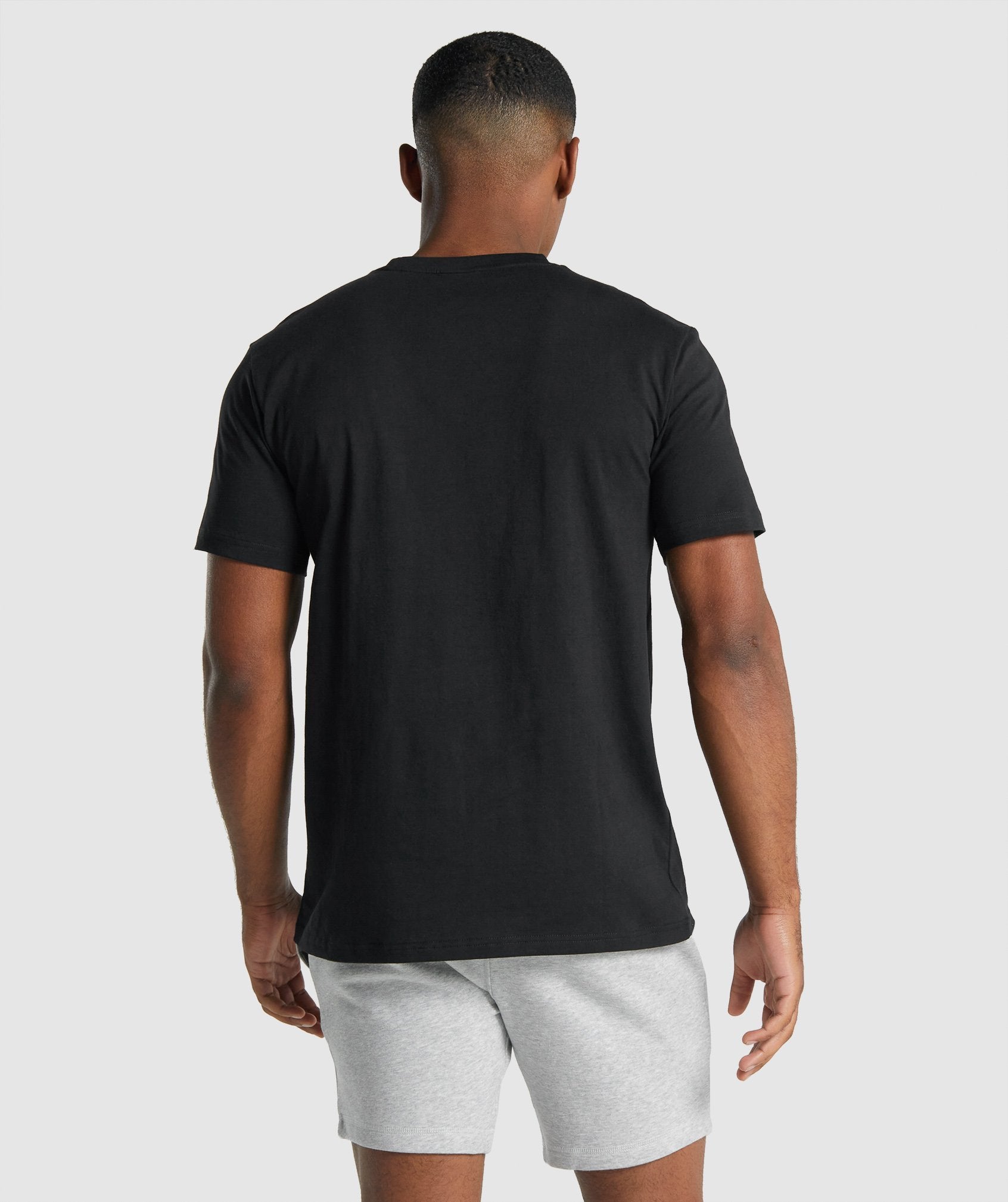 Black Men's Gymshark Crest T Shirts | CZSXPR-402