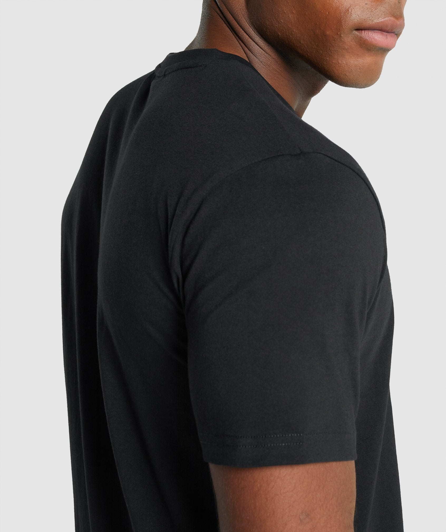 Black Men's Gymshark Crest T Shirts | CZSXPR-402