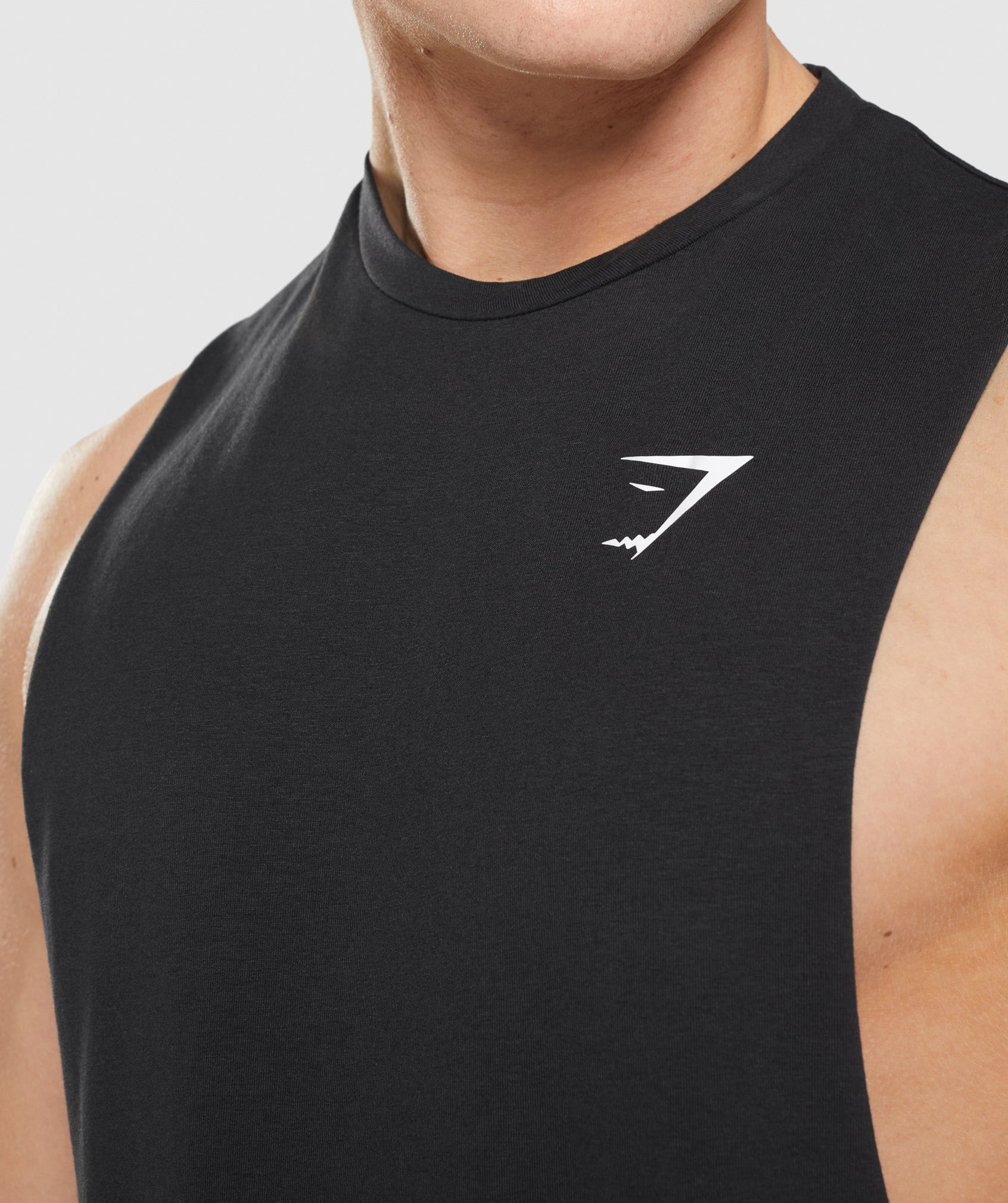 Black Men's Gymshark Critical 2.0 Drop Arm Tanks | FGXMVO-826