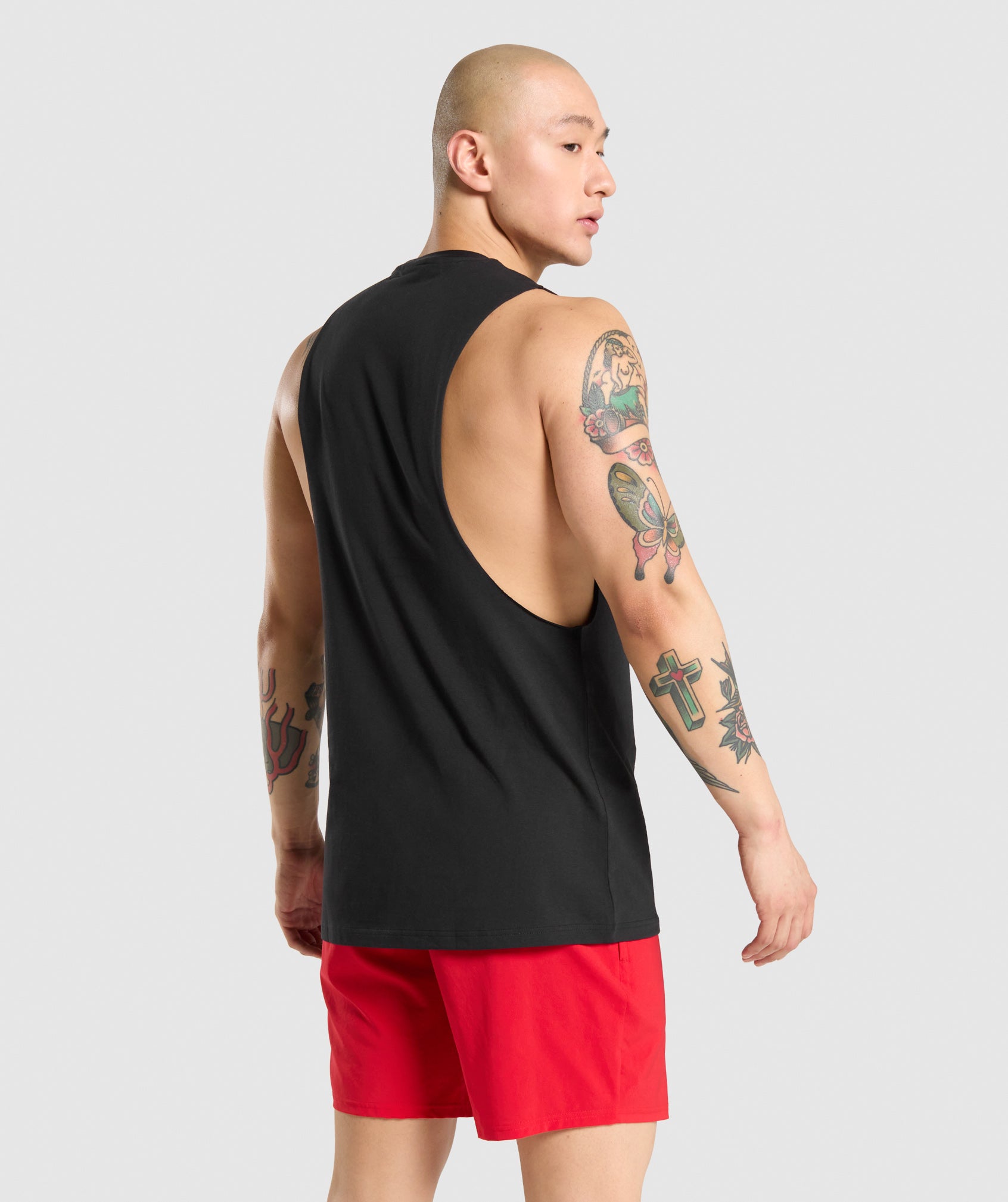 Black Men's Gymshark Critical Drop Arm Tanks | JGRCSV-627