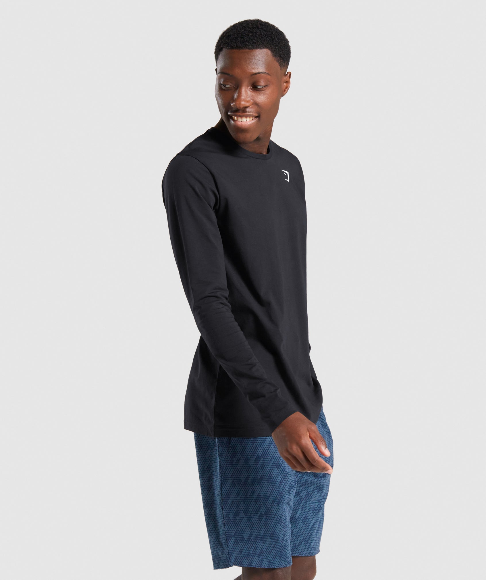 Black Men's Gymshark Critical Long Sleeve T Shirts | GZCSWE-057