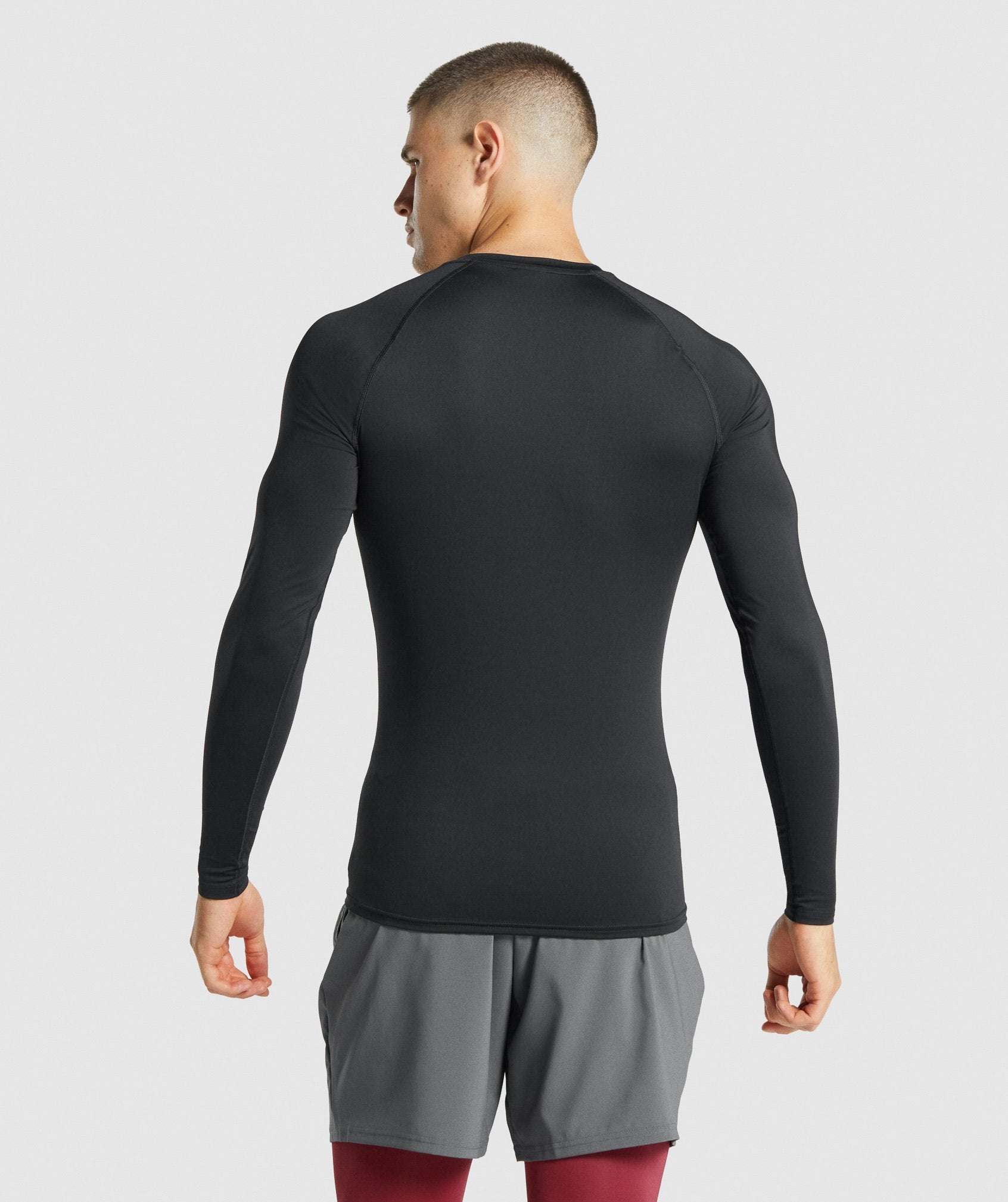 Black Men's Gymshark Element Baselayer Long Sleeve T Shirts | BWEZJL-957