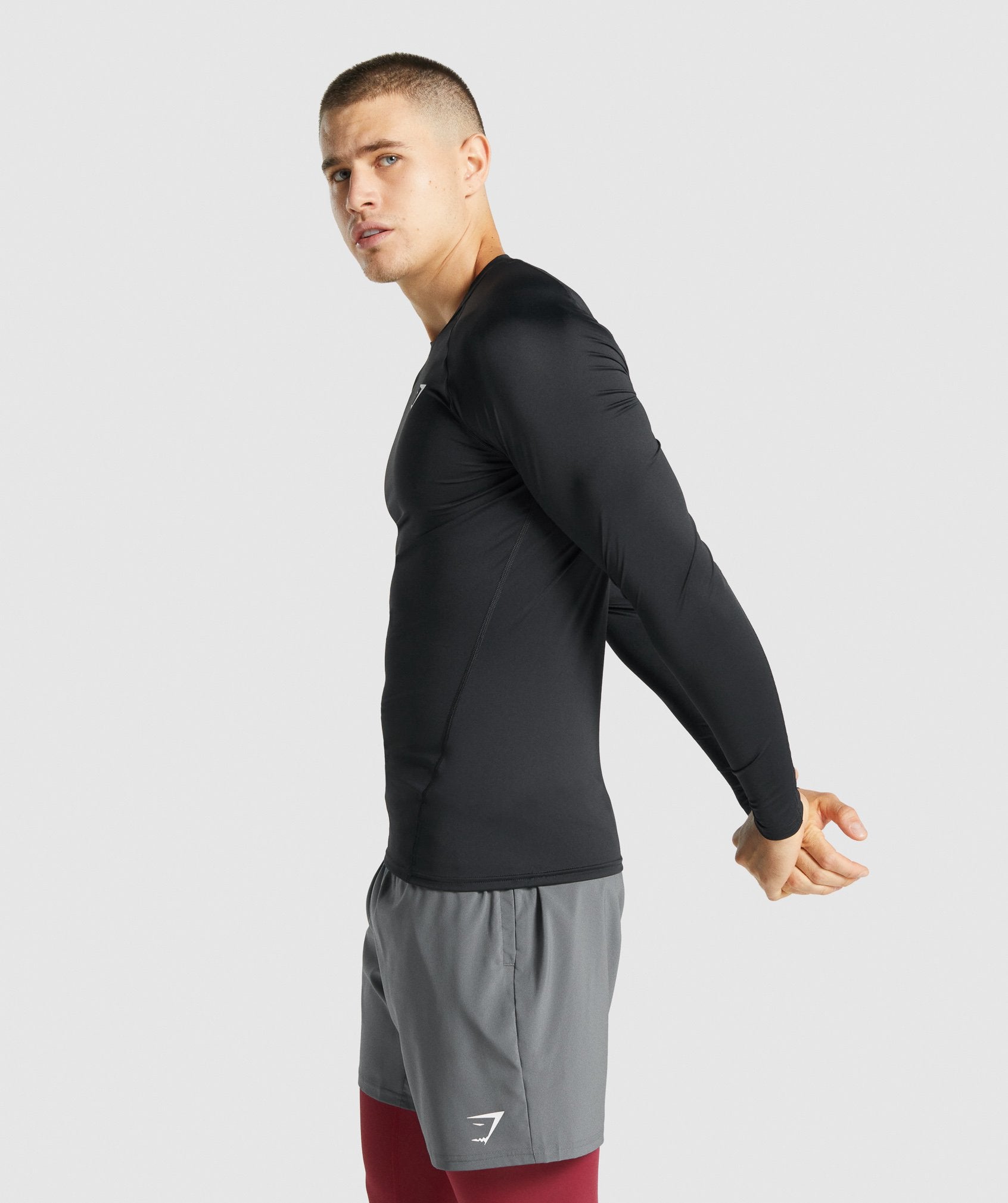 Black Men's Gymshark Element Baselayer Long Sleeve T Shirts | BWEZJL-957