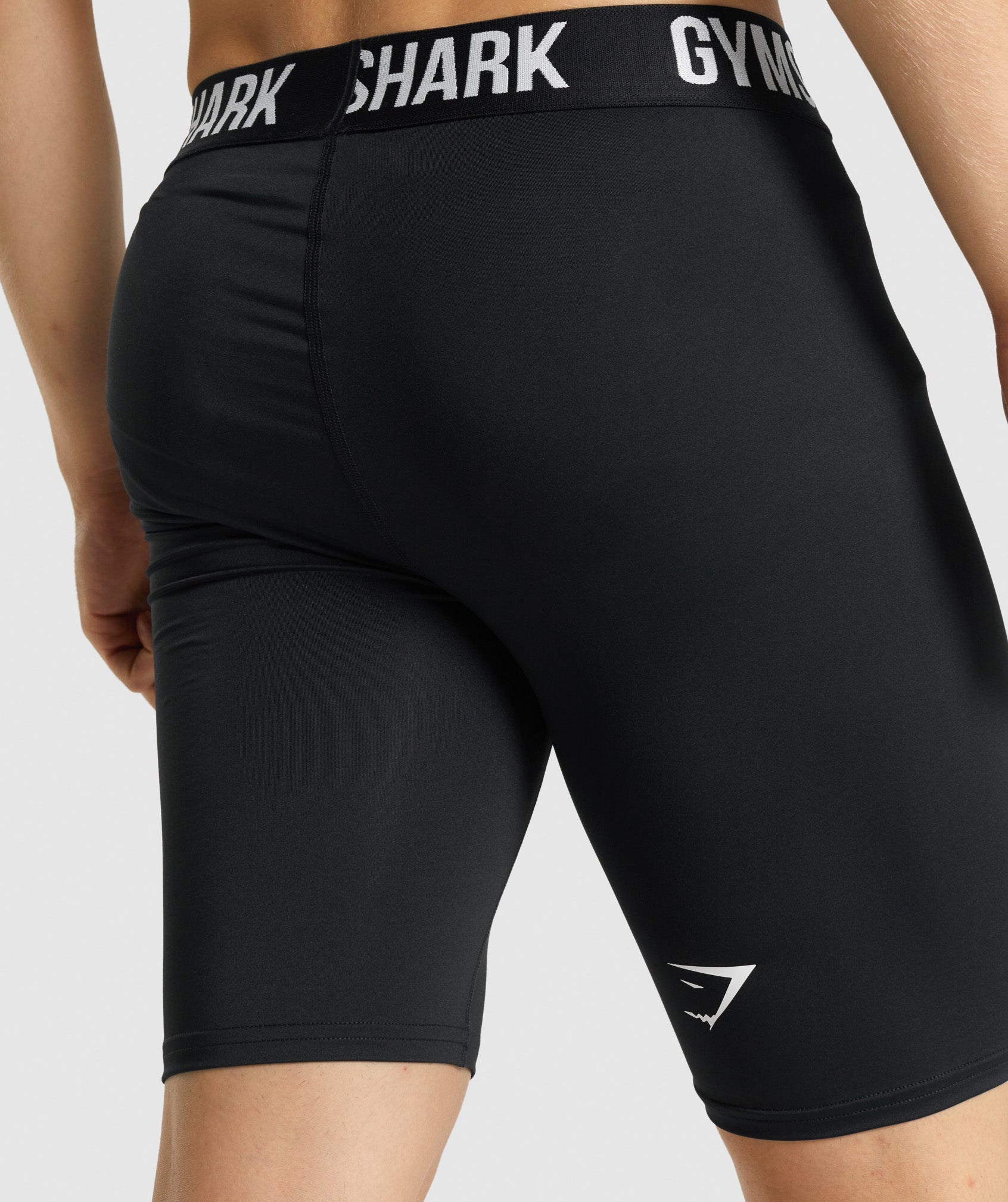 Black Men's Gymshark Element Baselayer Shorts | DHSJOP-410