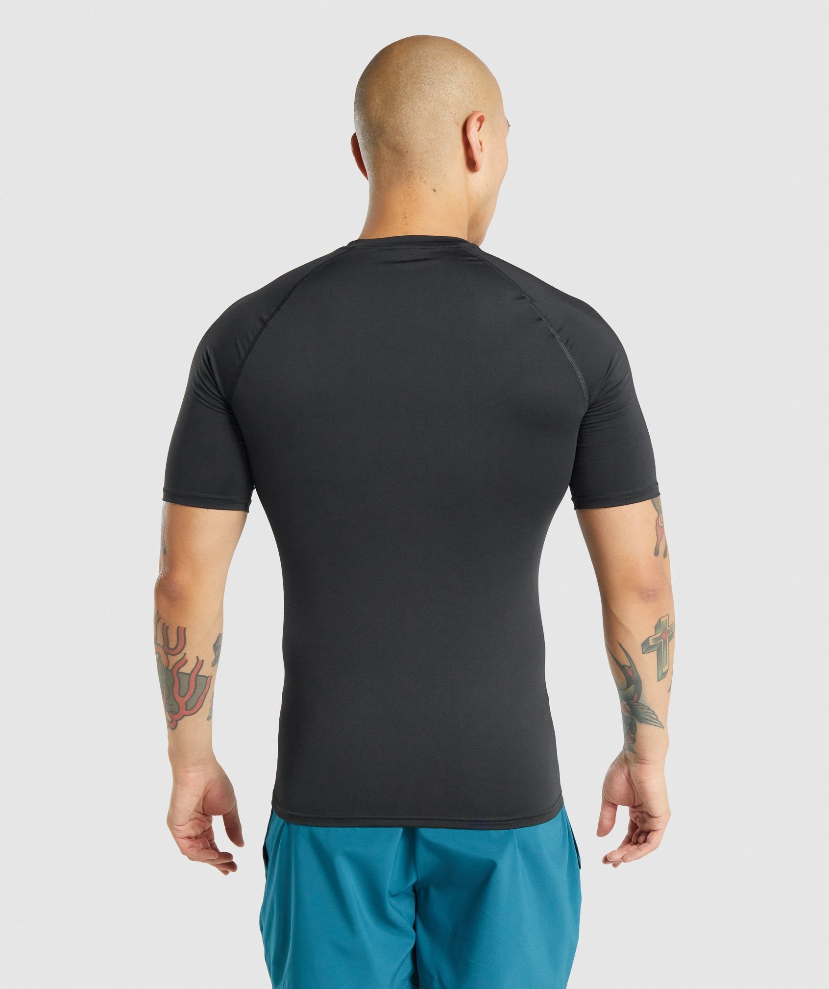 Black Men's Gymshark Element Baselayer T Shirts | BUEWFI-405