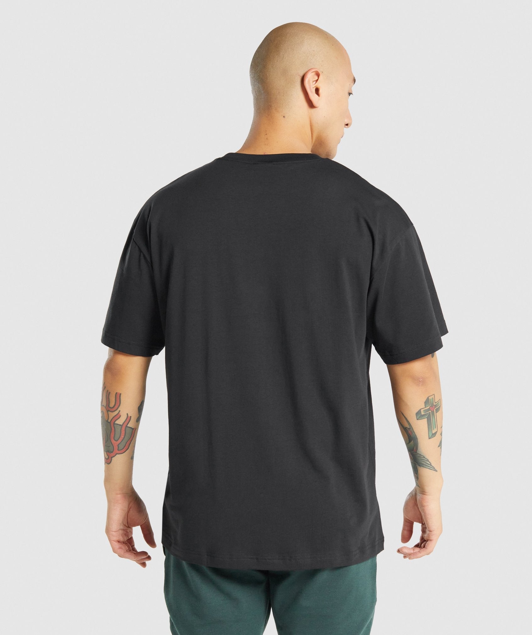 Black Men's Gymshark Essential Oversized T Shirts | ACKTEN-250