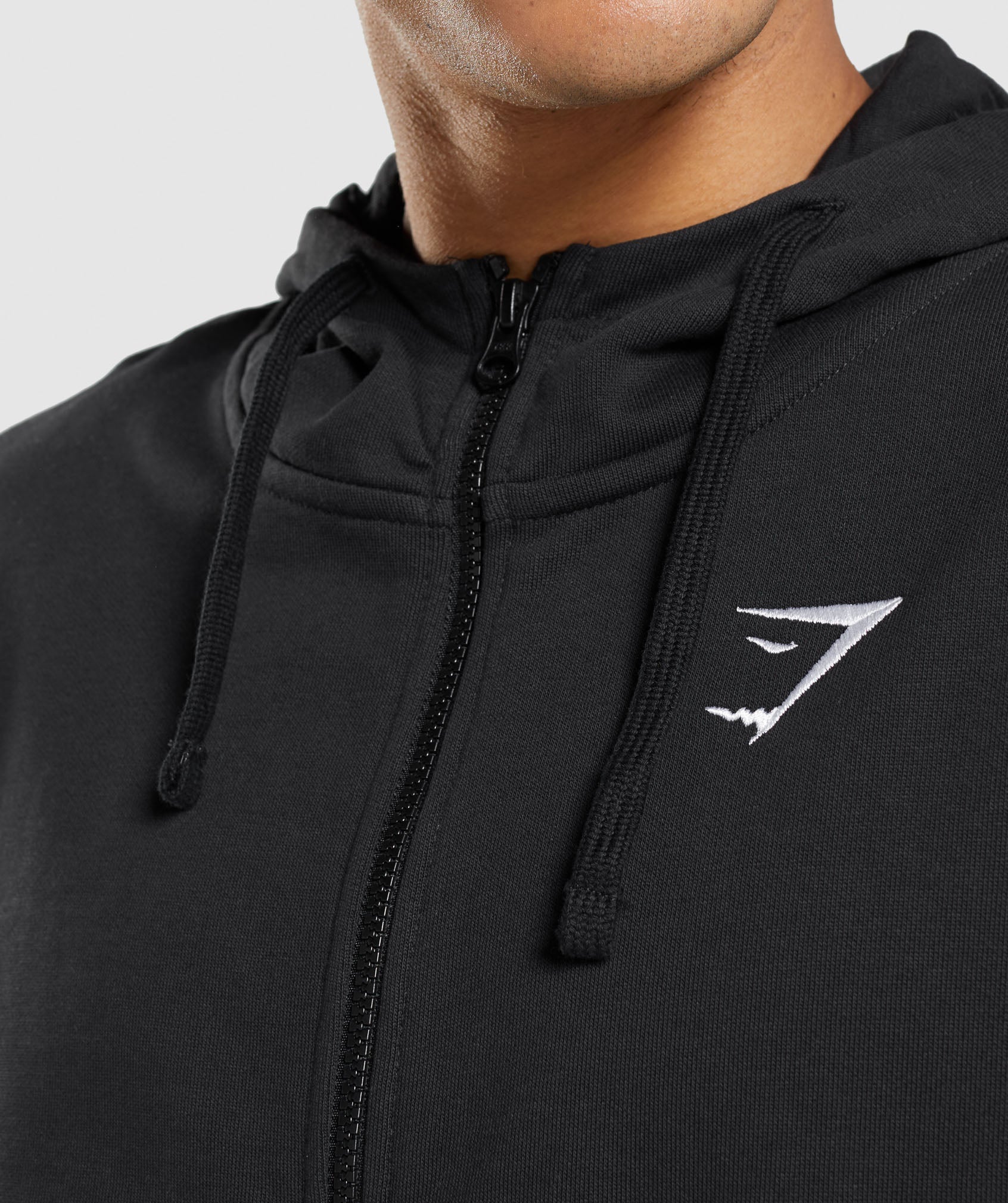 Black Men's Gymshark Essential Zip Up Hoodie | GKXUCP-830