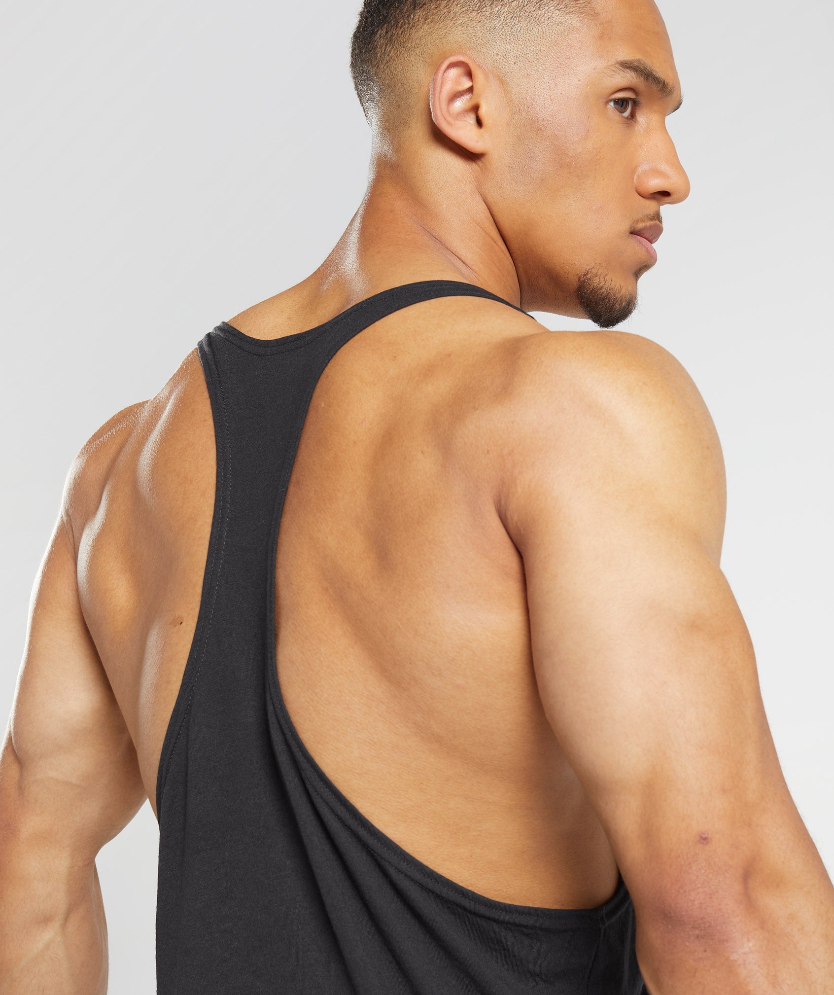 Black Men's Gymshark GS x David Laid Stringer Vest | NDOIKP-124