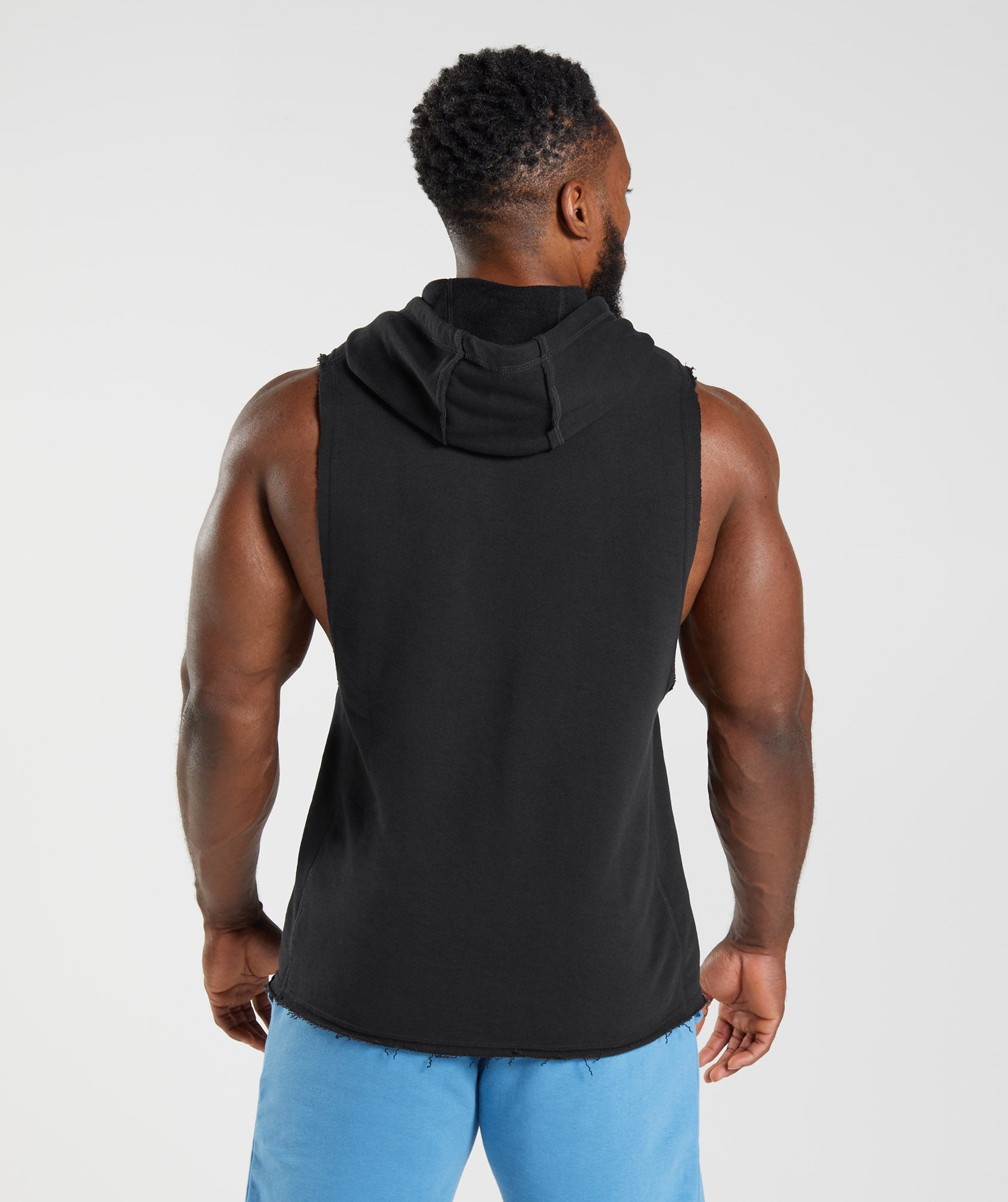 Black Men's Gymshark Legacy Drop Arm Hoodie | QPBKUV-798