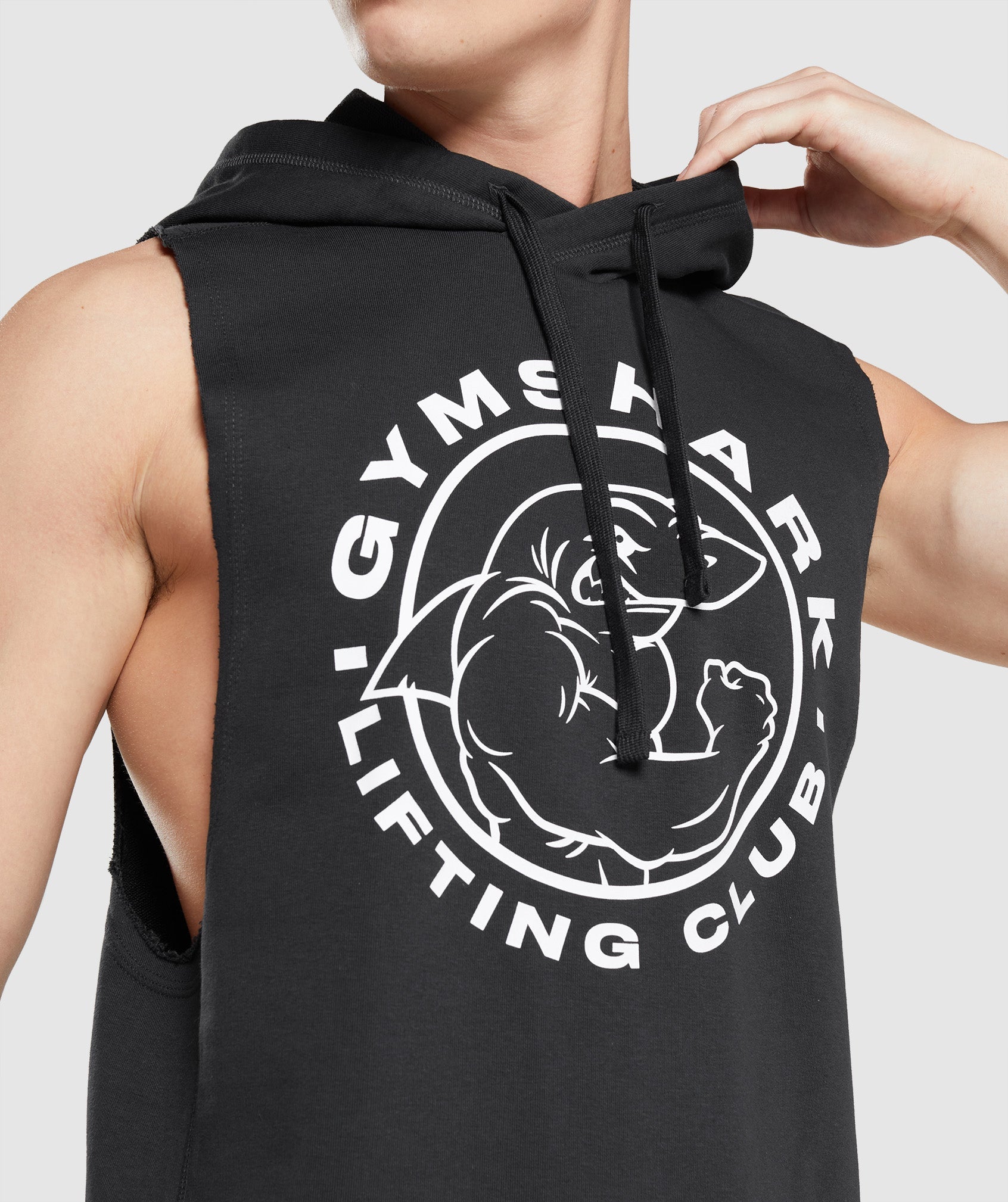 Black Men's Gymshark Legacy Drop Arm Hoodie | WLMYCQ-342