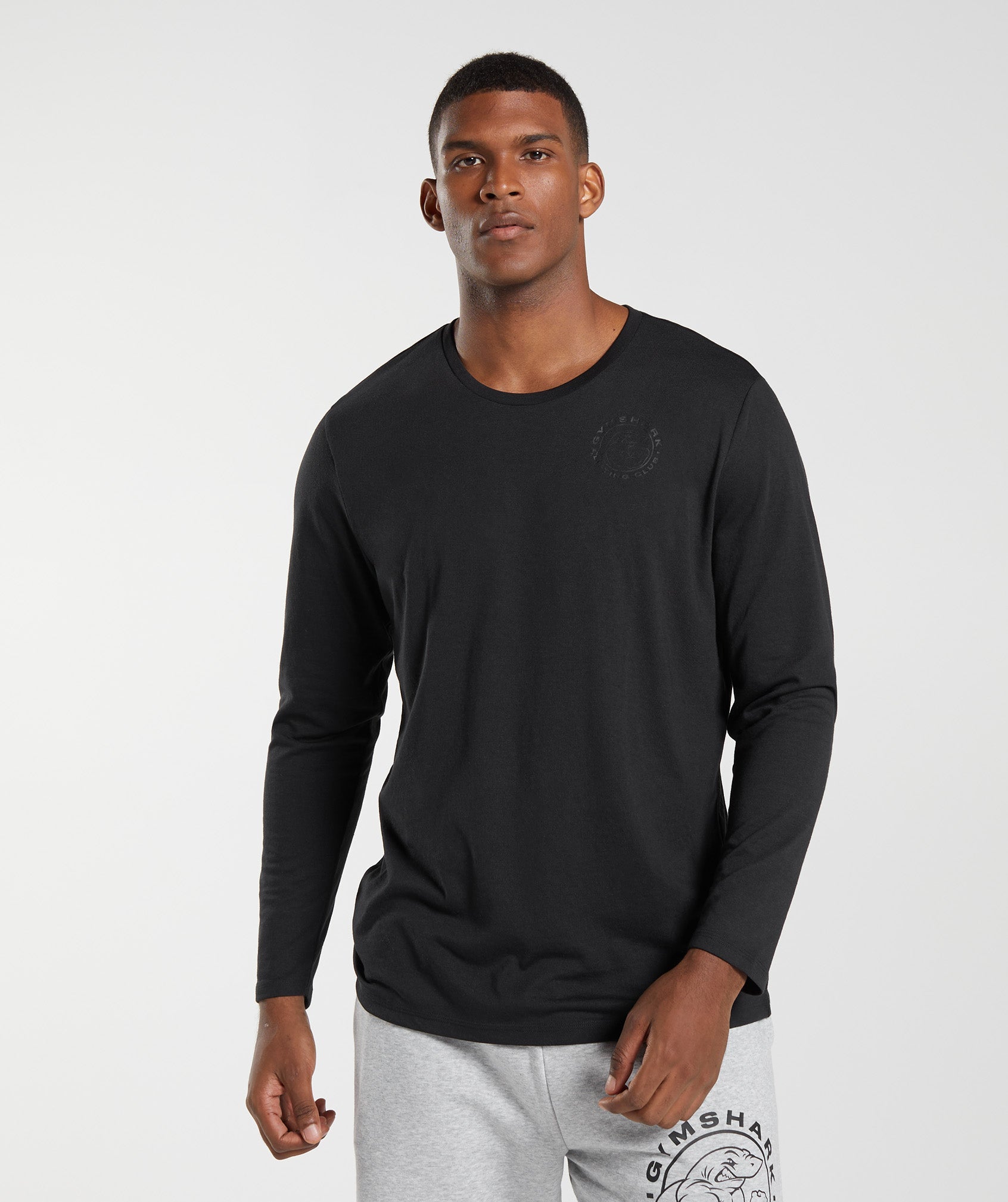 Black Men\'s Gymshark Legacy Long Sleeve T Shirts | OKSZJL-412