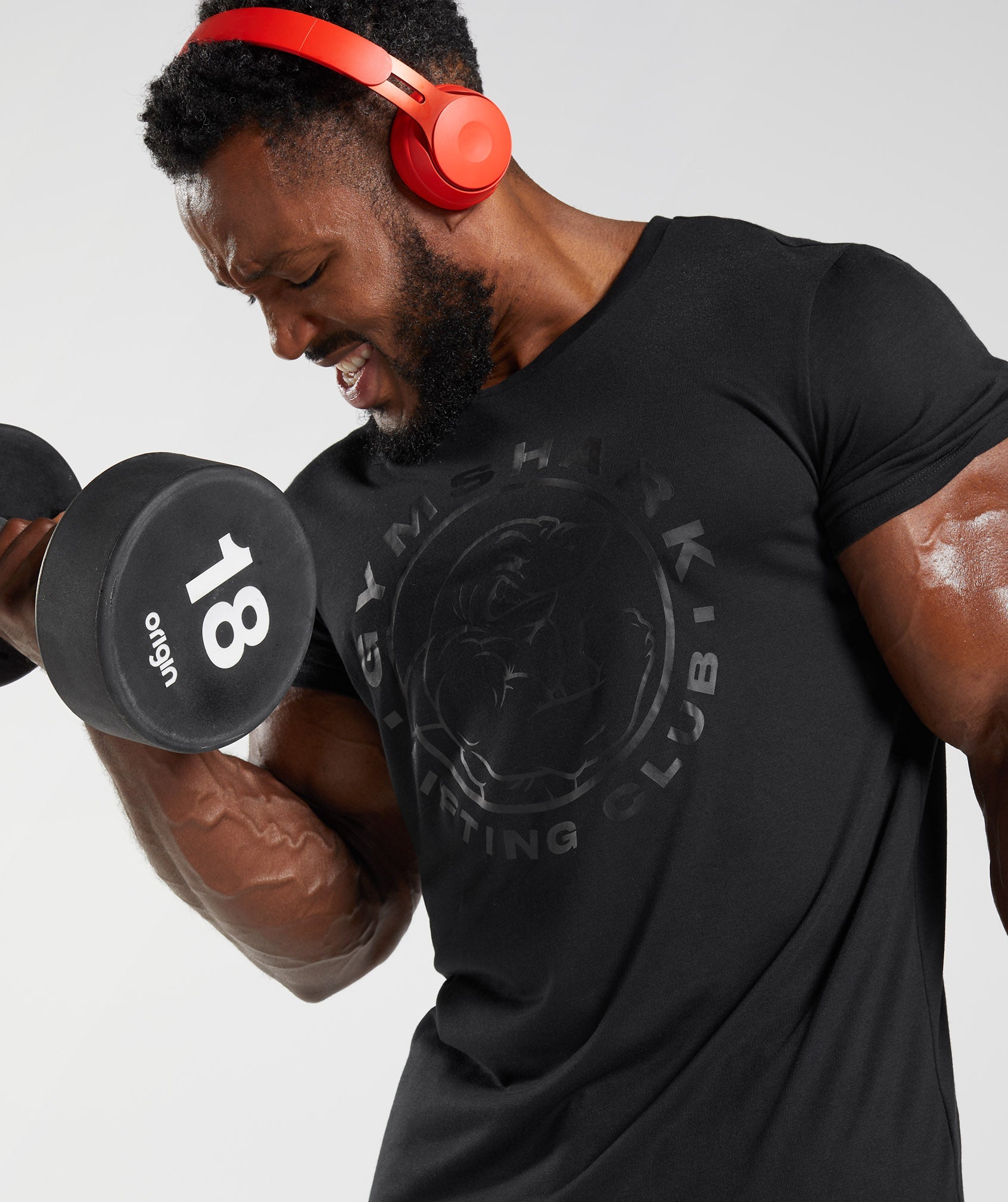 Black Men's Gymshark Legacy T Shirts | SQAWMJ-397