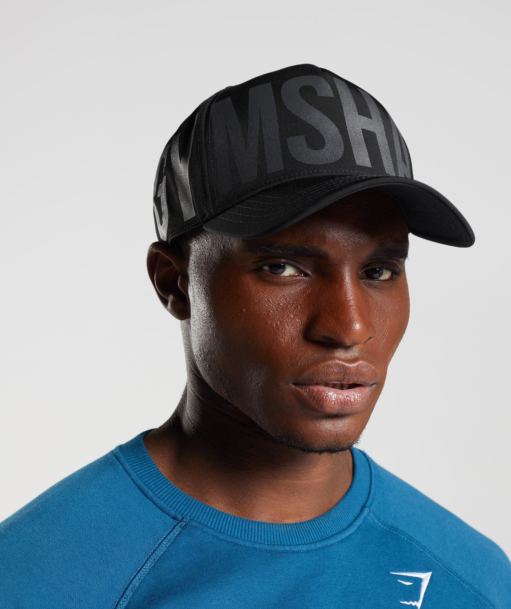 Black Men's Gymshark Logo Trucker Hats | WVXCMO-813