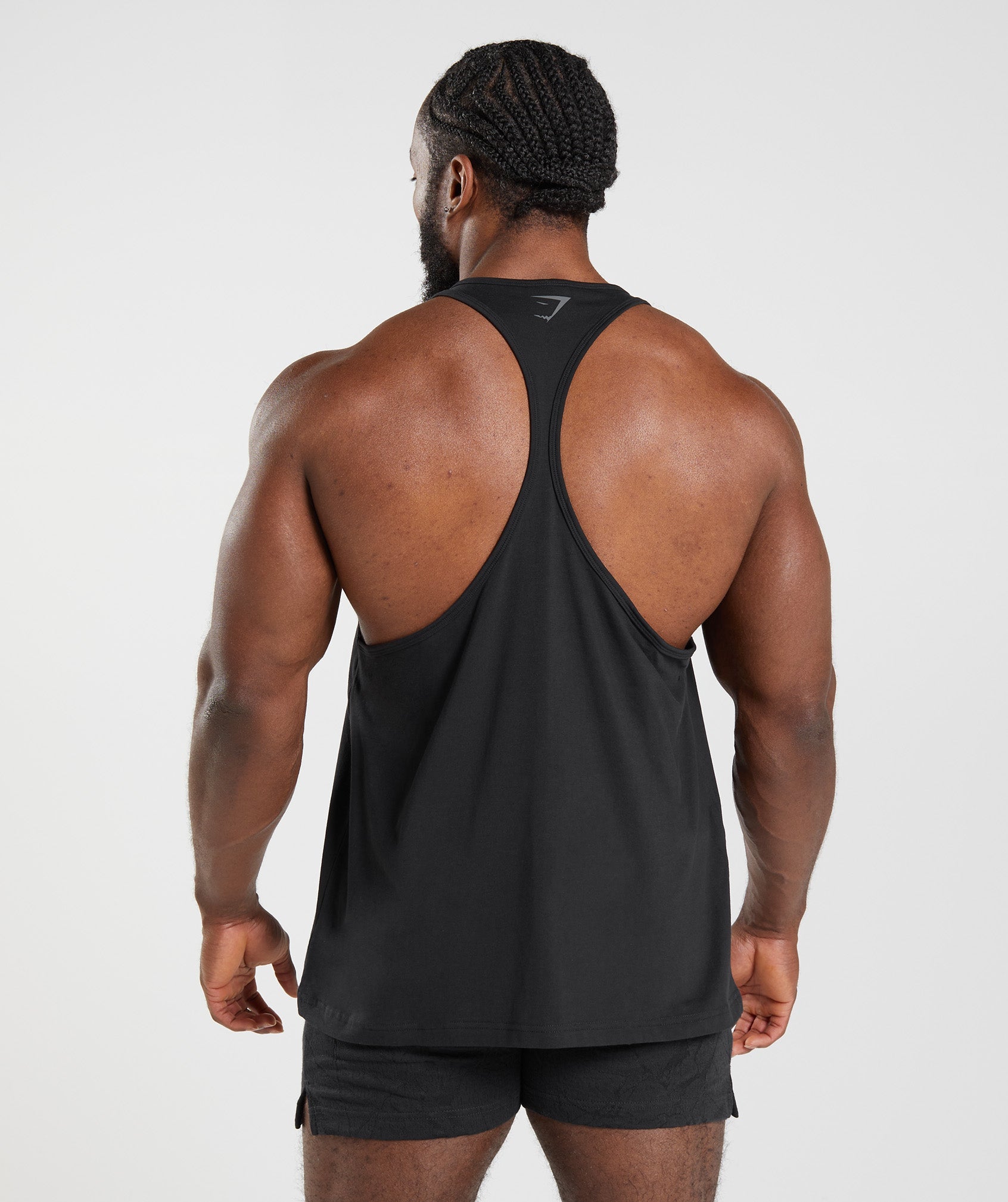 Black Men's Gymshark Power Stringer Vest | KZQOSW-068