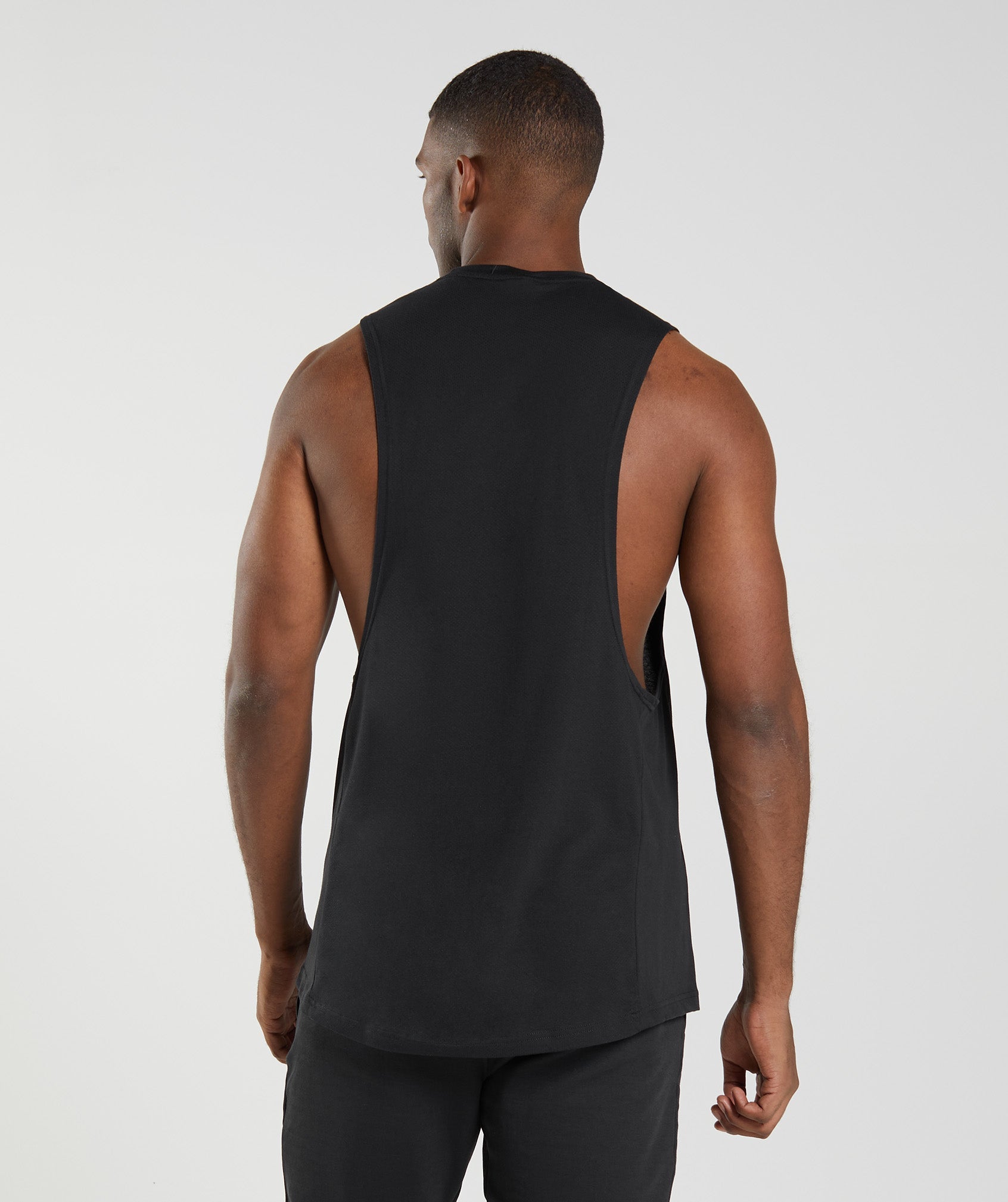 Black Men's Gymshark React Drop Arm Tanks | ZYWFLE-346