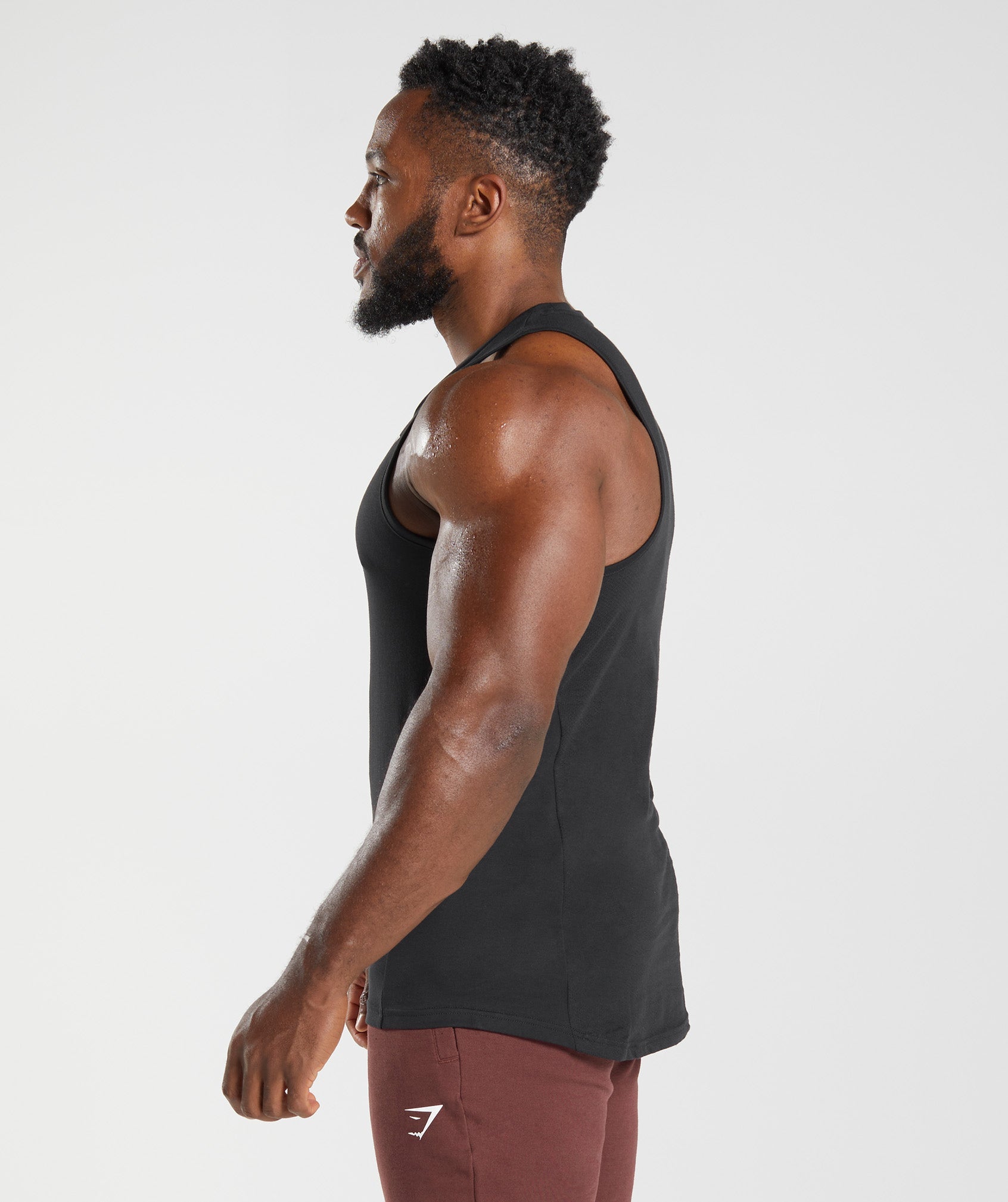 Black Men's Gymshark React Tanks | WKTLCG-547