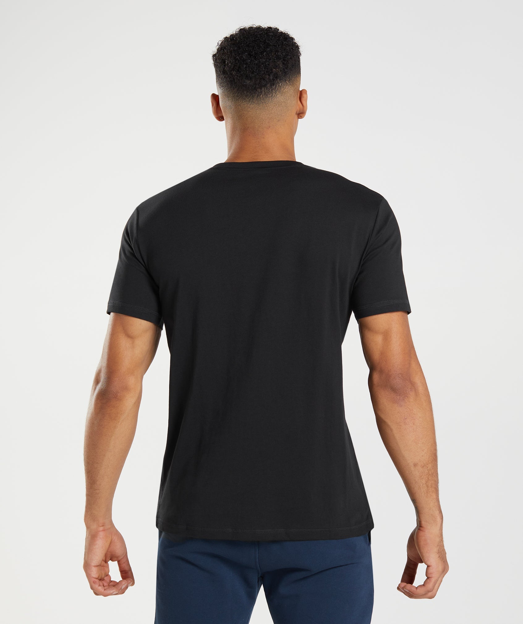 Black Men's Gymshark Sharkhead Infill T Shirts | XGVUSH-315