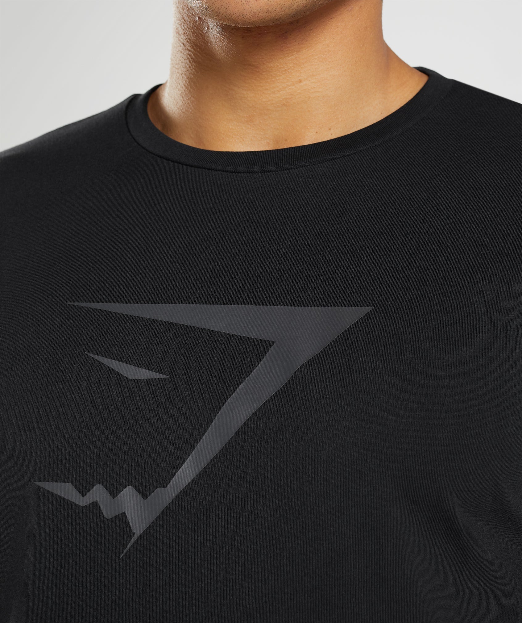 Black Men's Gymshark Sharkhead Infill T Shirts | XGVUSH-315