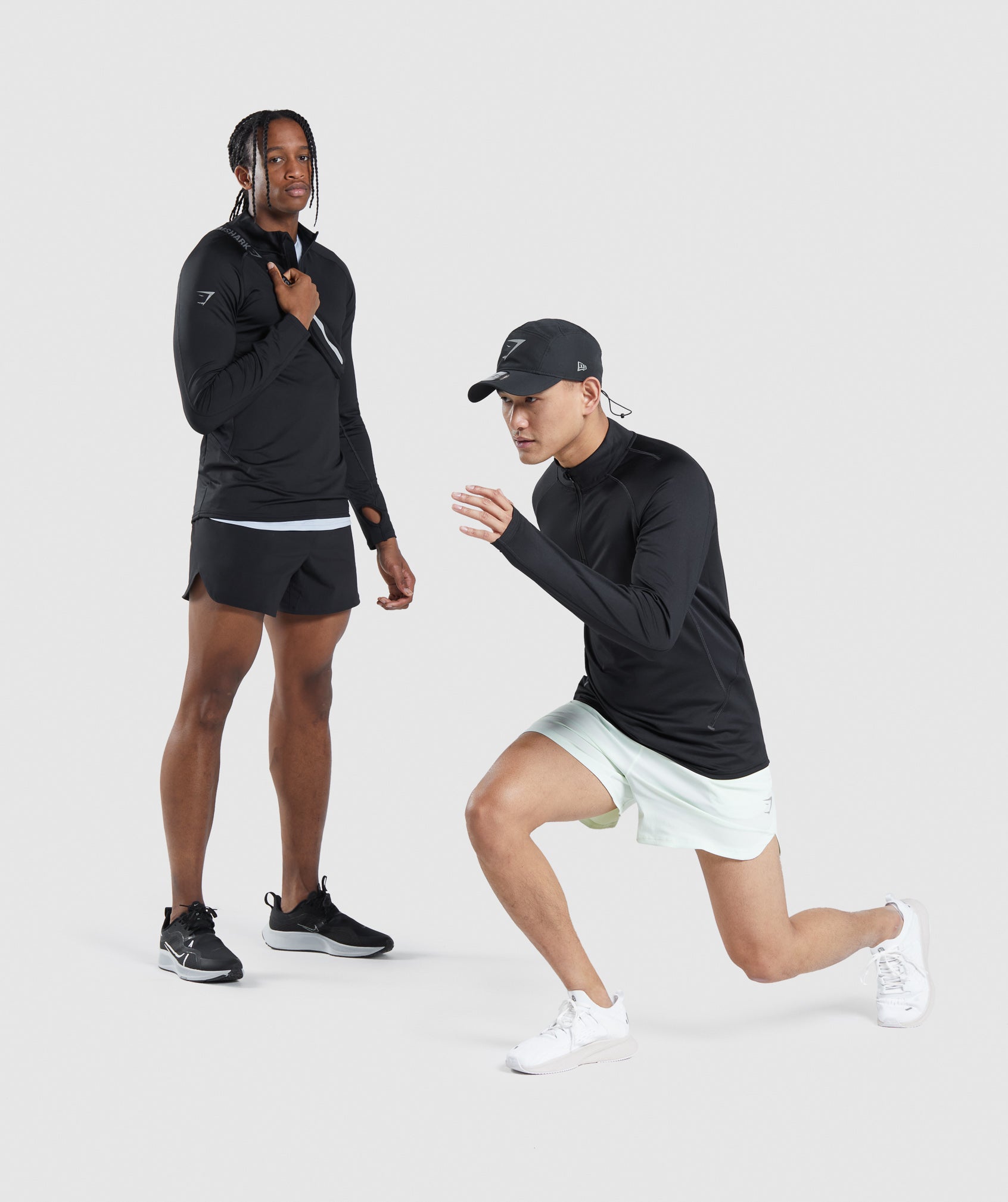 Black Men's Gymshark Speed Evolve 1/4 Zip Tops | FIJBRV-380