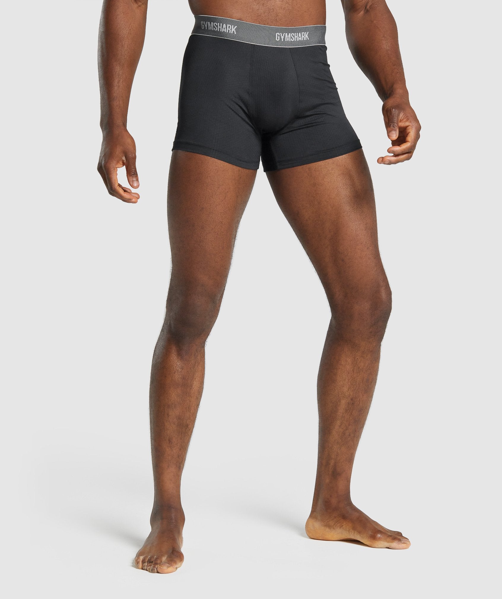 Black Men\'s Gymshark Sports Tech Boxers 2Pk Underwear | DWUJIX-402