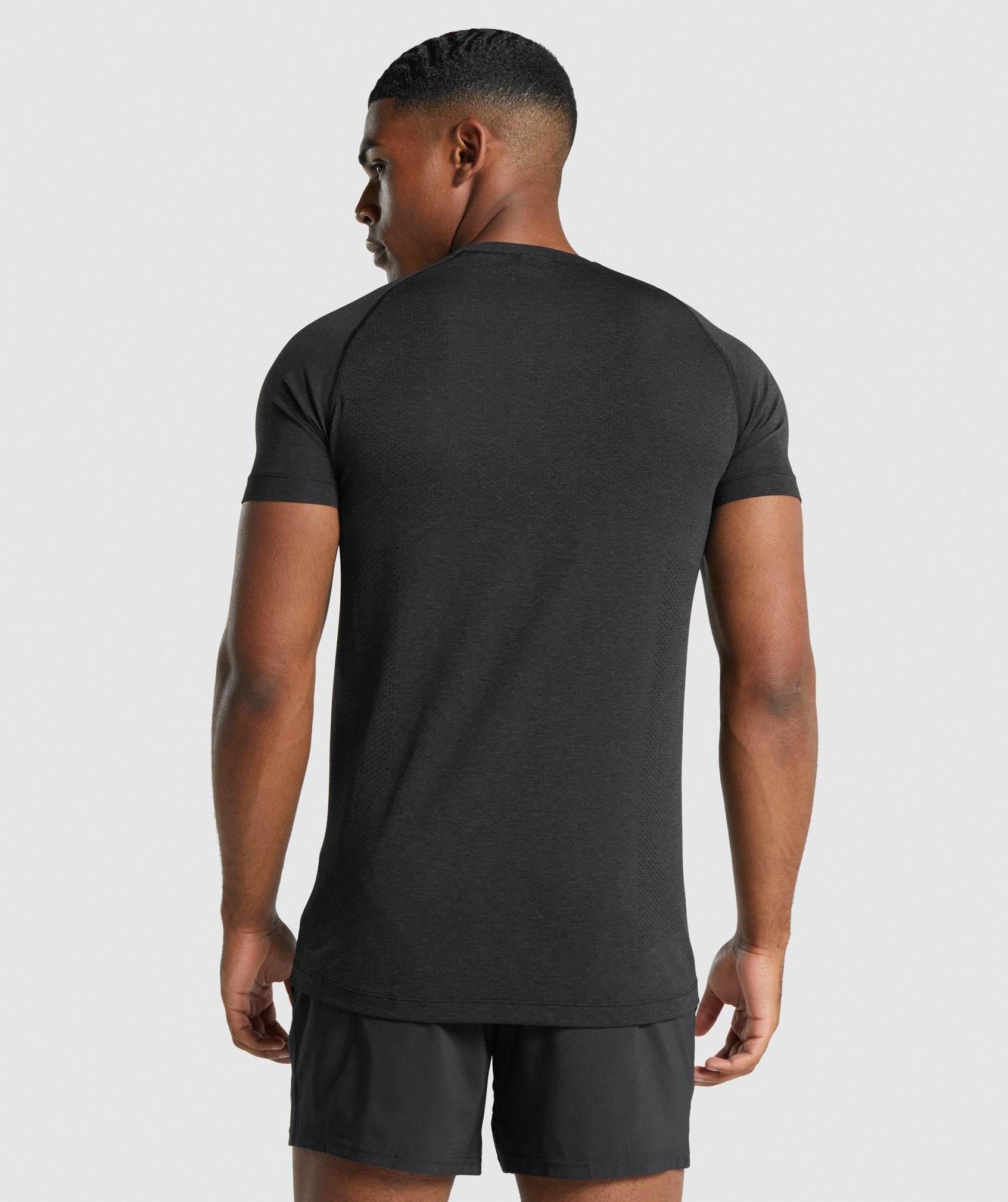 Black Men's Gymshark Vital Light seamless T Shirts | BFVEAM-508